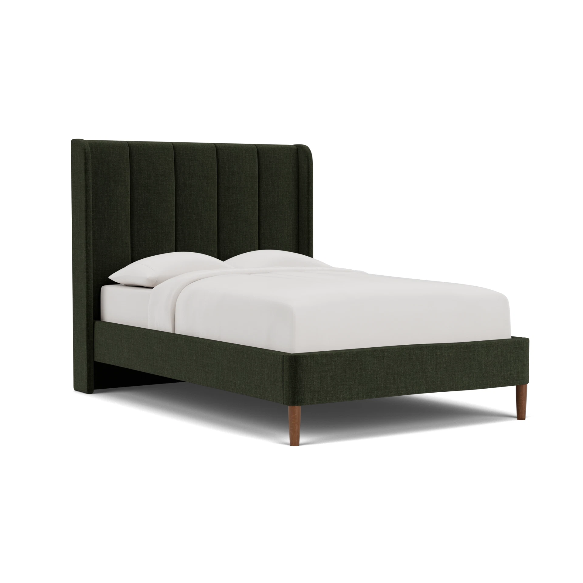 Parker Double Classic Bedstead in Eco Chenille - Moss