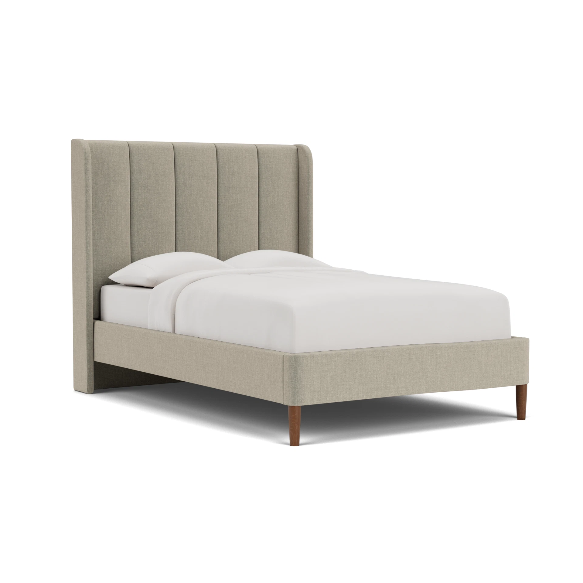 Parker Double Classic Bedstead in Eco Chenille - Natural