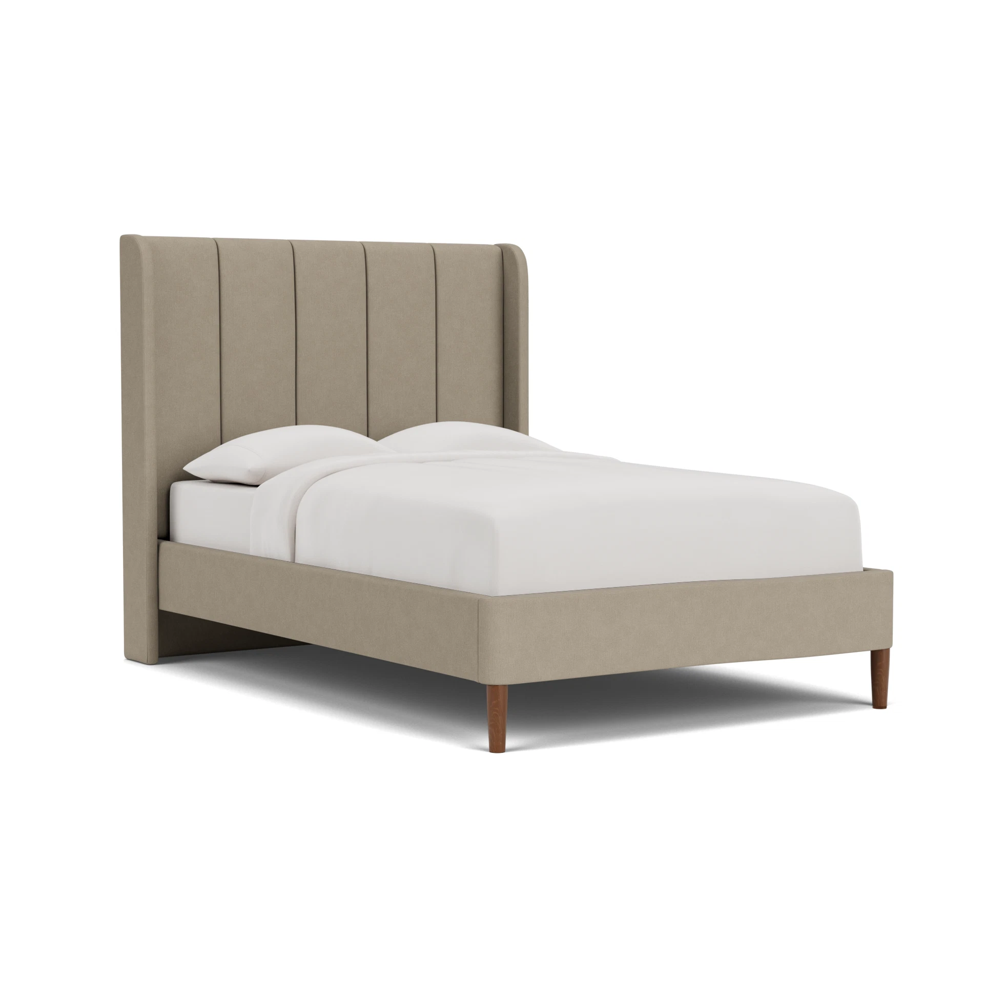Parker Double Classic Bedstead in House Linen Mix - Dove Grey