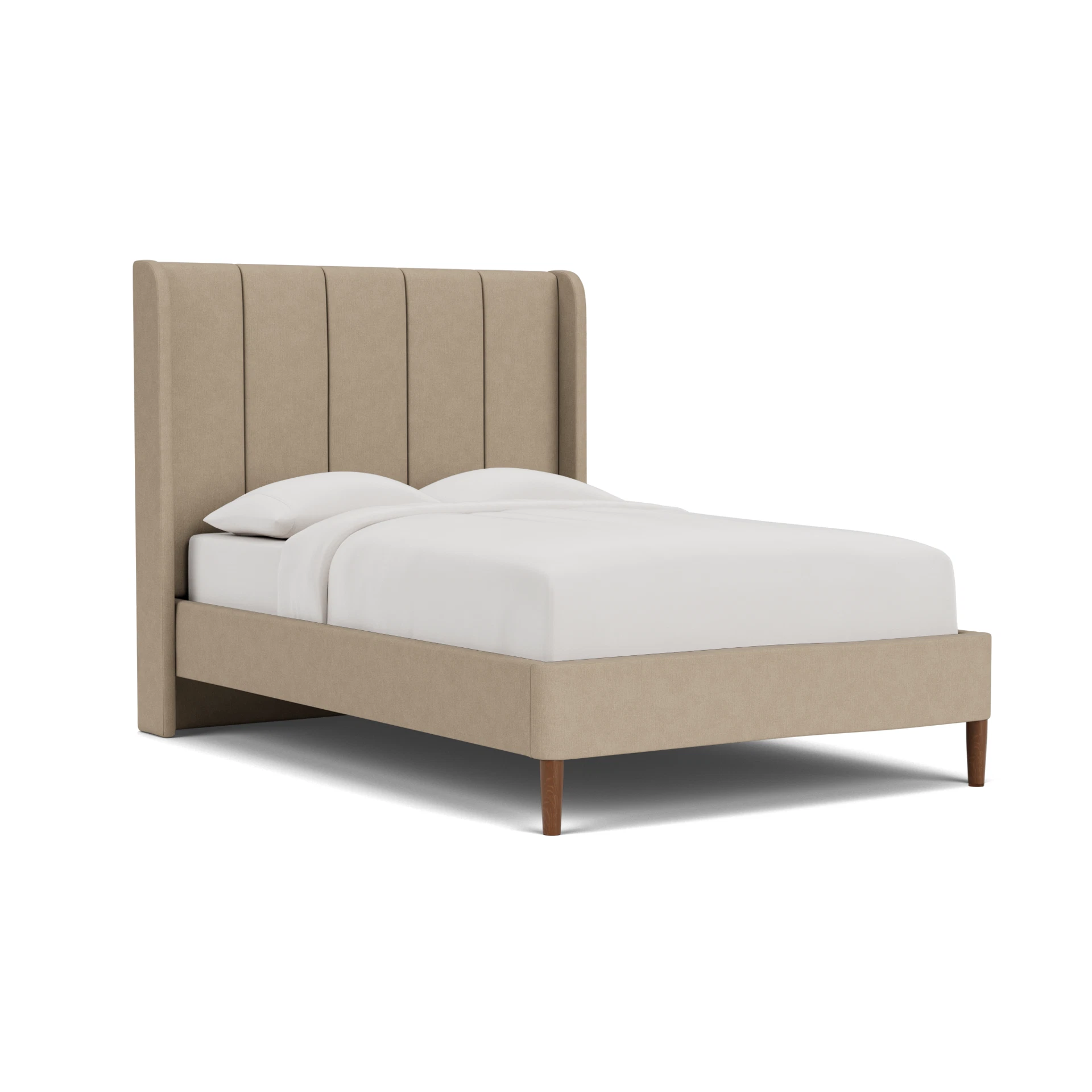 Parker Double Classic Bedstead in House Linen Mix - Natural