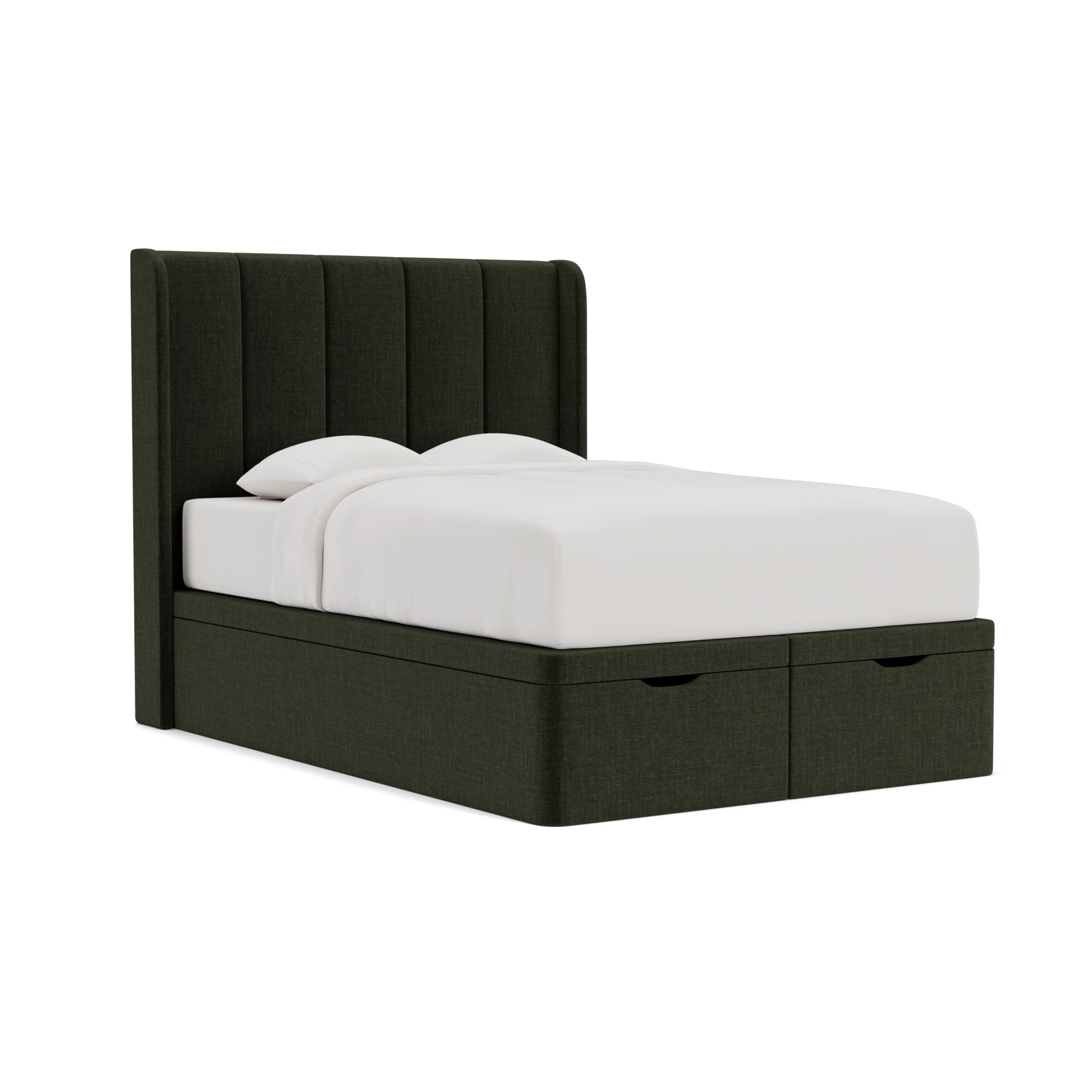 Parker Double Ottoman Storage in Eco Chenille - Moss
