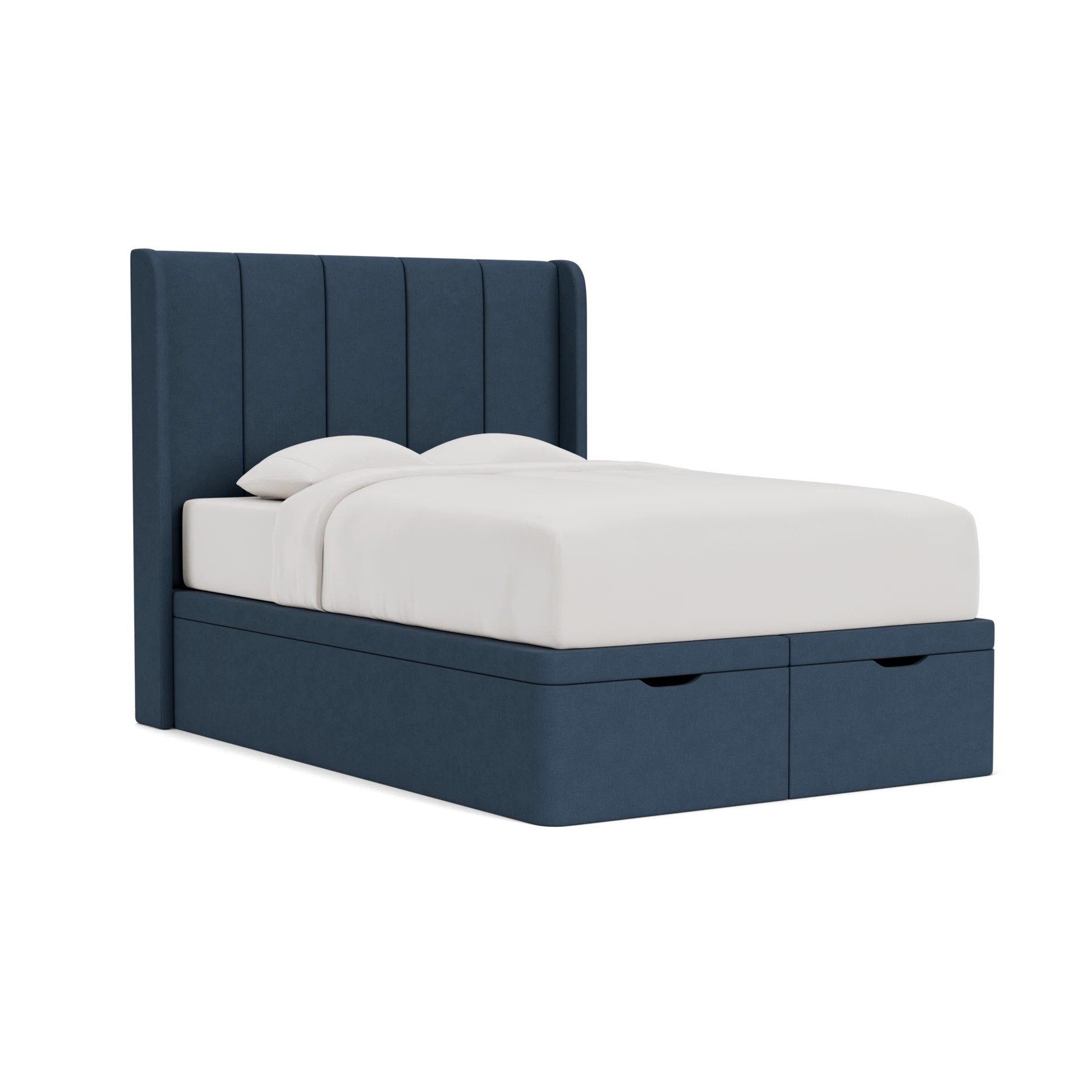 Parker Double Ottoman Storage in House Linen Mix - Indigo