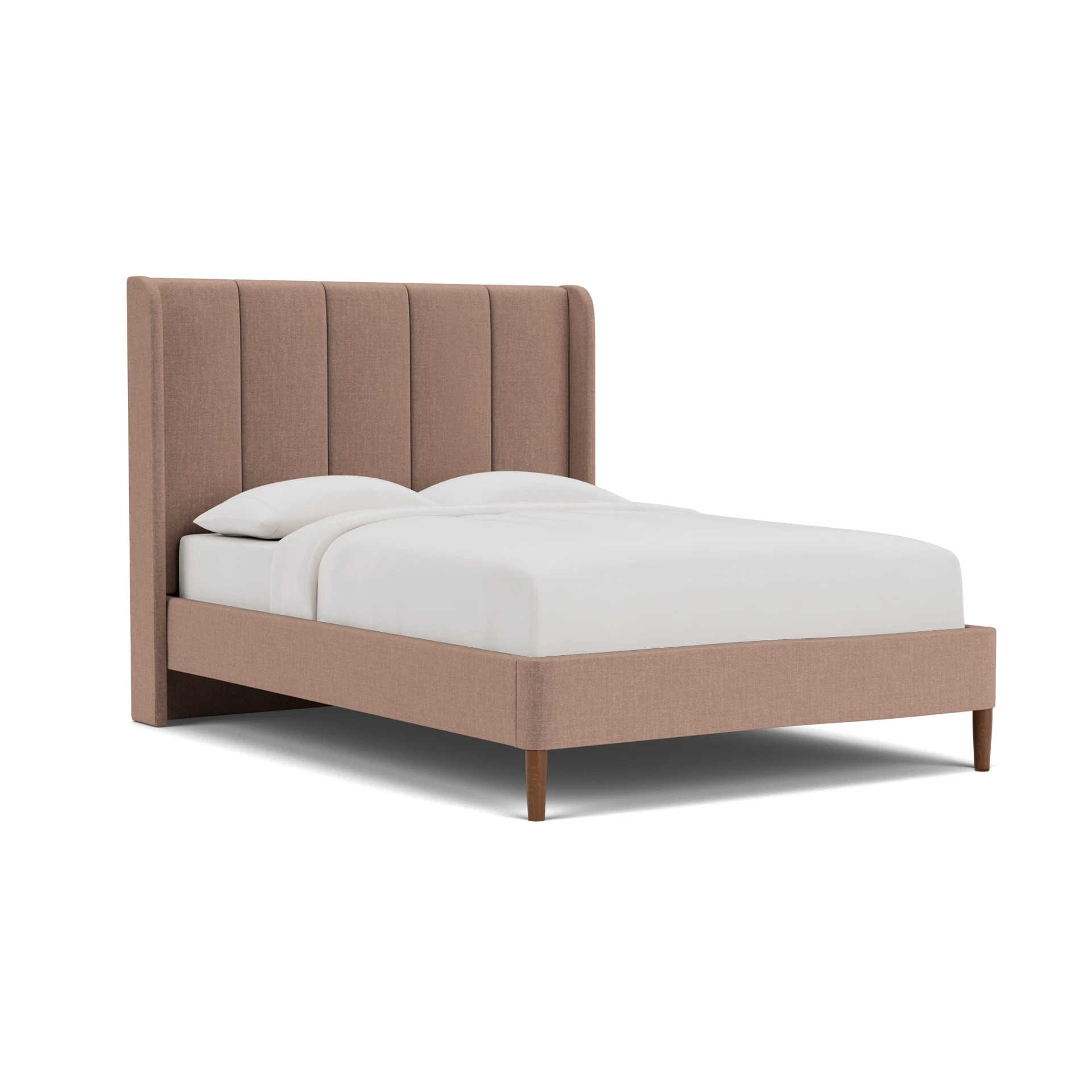 Parker King Size Classic Bedstead in Eco Chenille - Dusky Rose