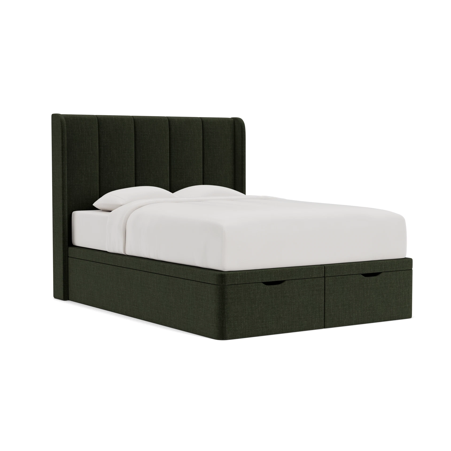 Parker King Size Ottoman Storage in Eco Chenille - Moss