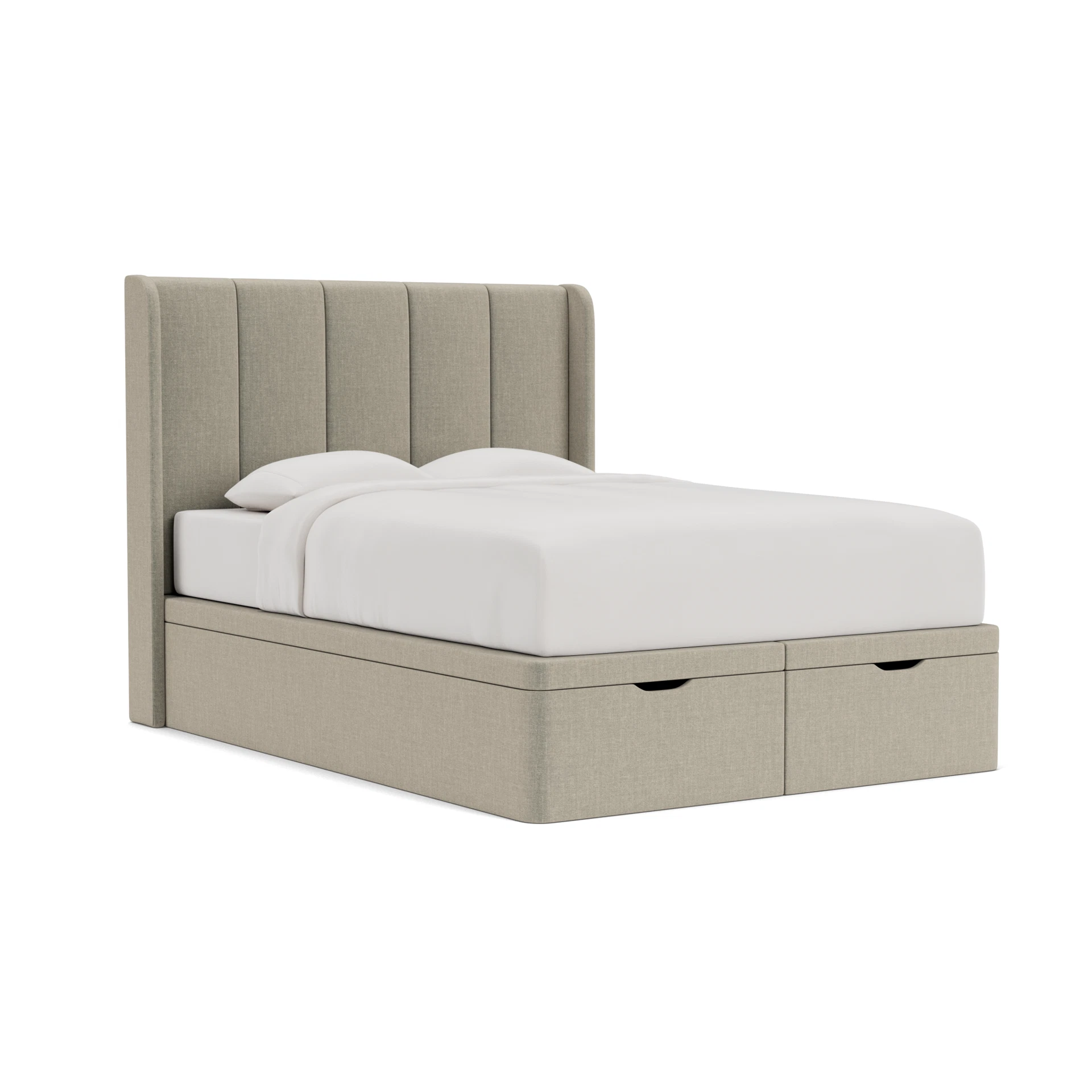 Parker King Size Ottoman Storage in Eco Chenille - Natural