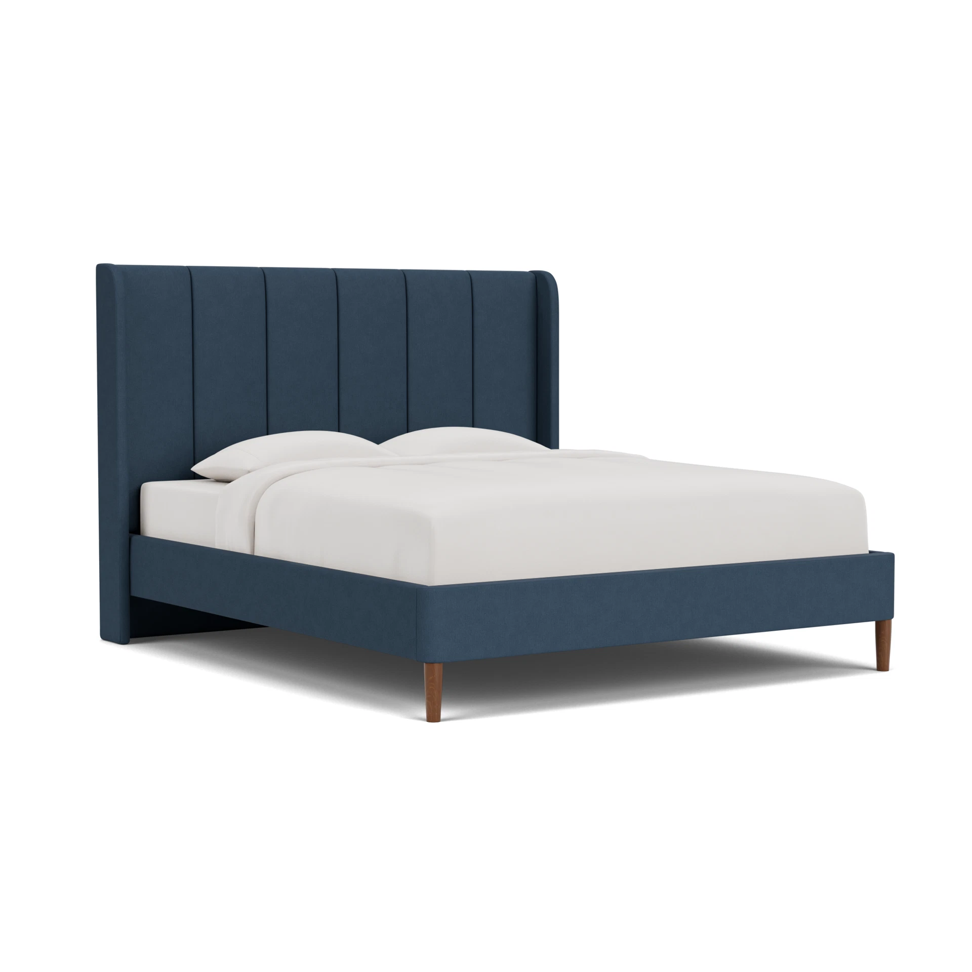 Parker Super King Classic Bedstead in House Linen Mix - Indigo