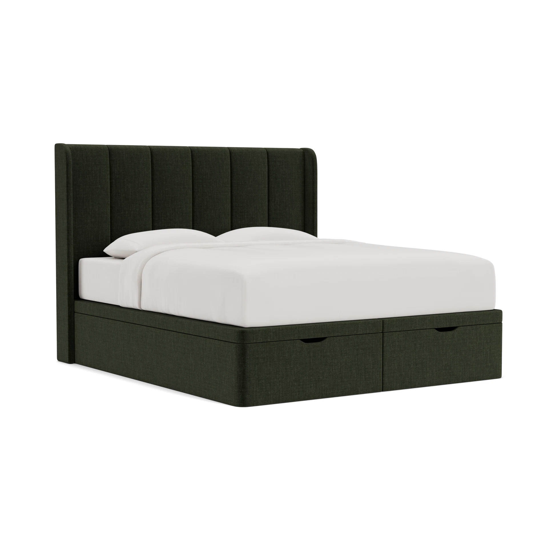 Parker Super King Ottoman Storage in Eco Chenille - Moss