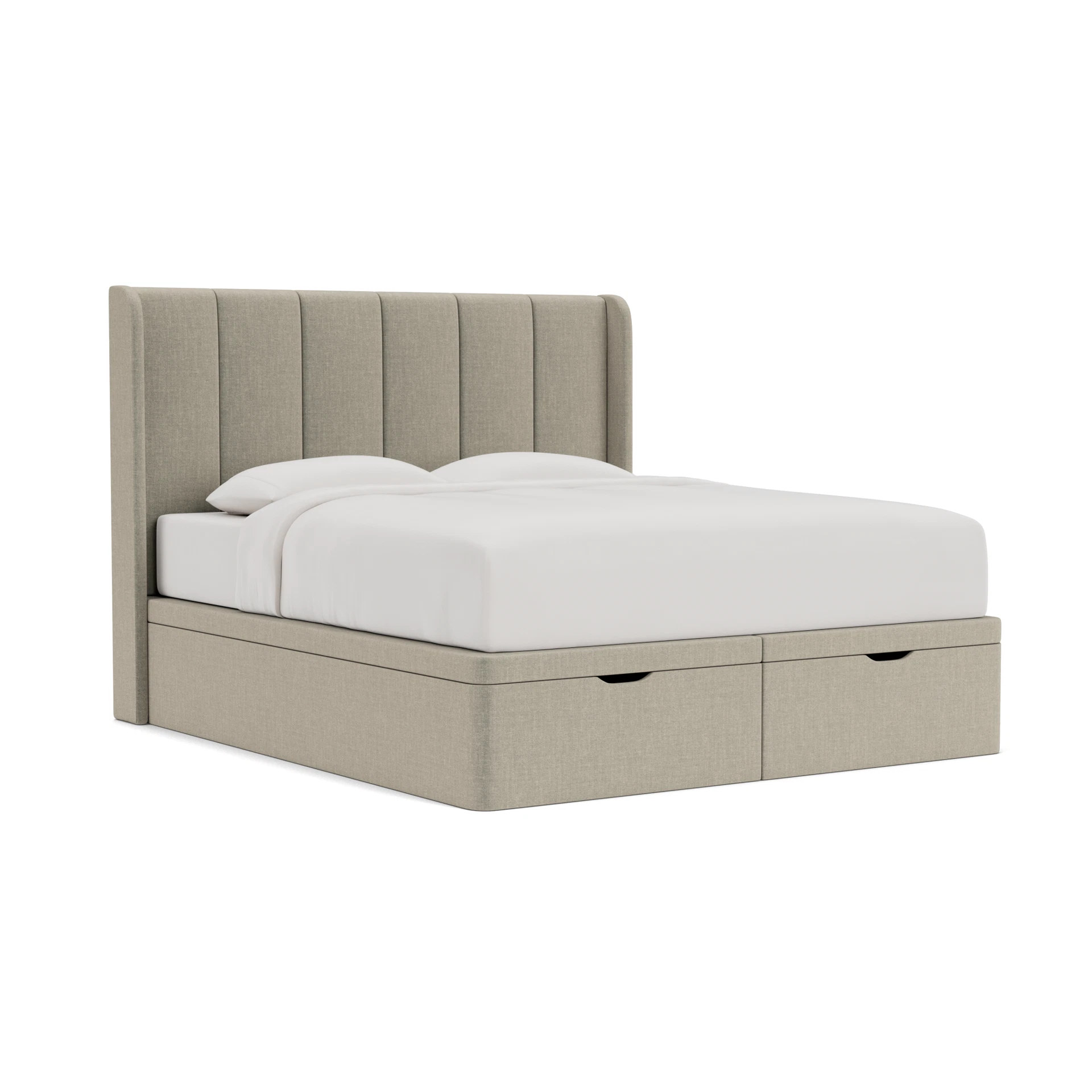 Parker Super King Ottoman Storage in Eco Chenille - Natural