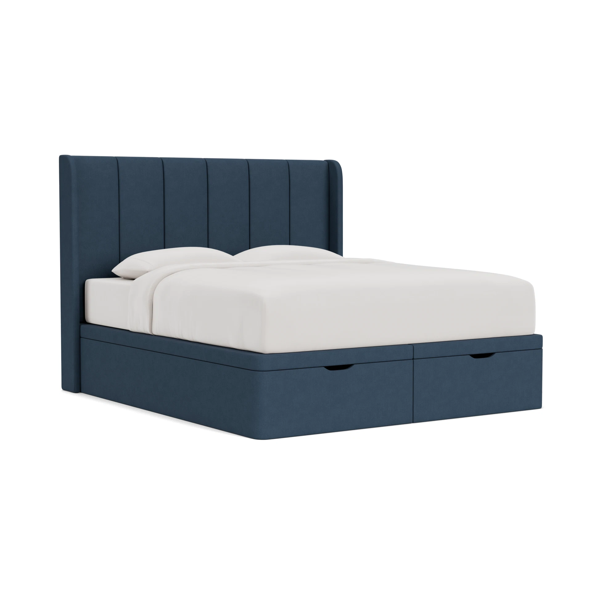 Parker Super King Ottoman Storage in House Linen Mix - Indigo