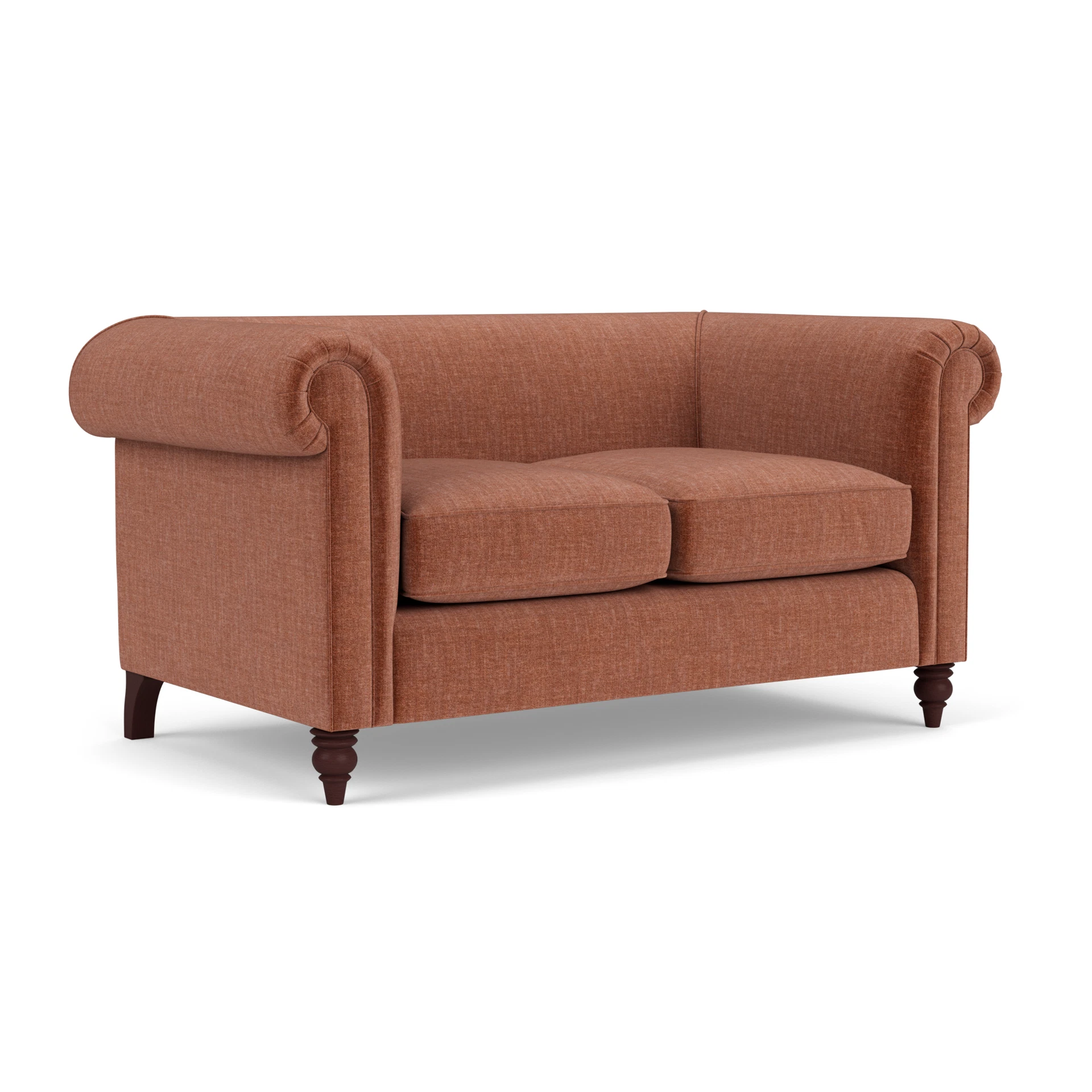 Rayner 2 Seater Sofa in Eco Chenille - Cinnamon with Light legs