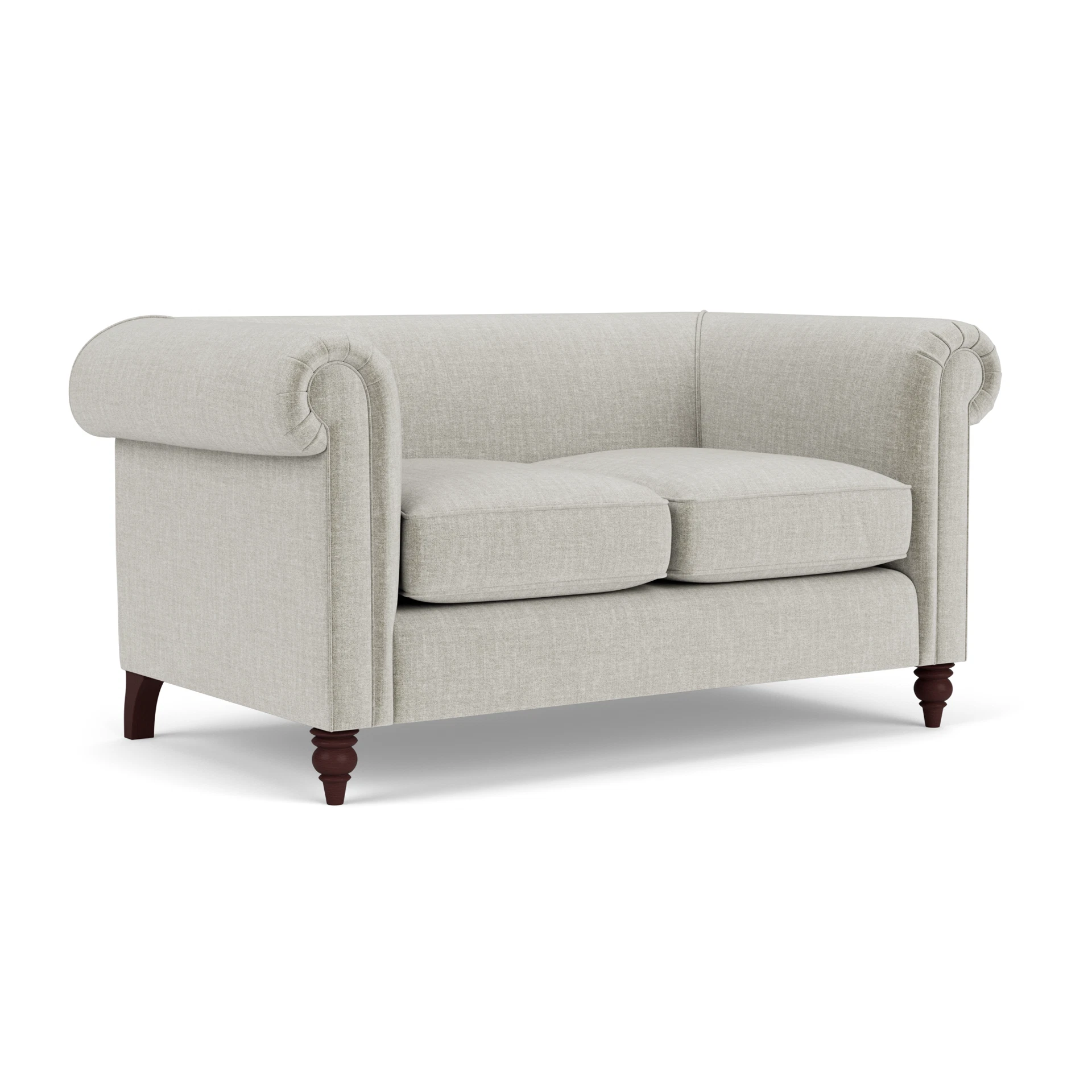 Rayner 2 Seater Sofa in Eco Chenille - Grey Mist with Light legs