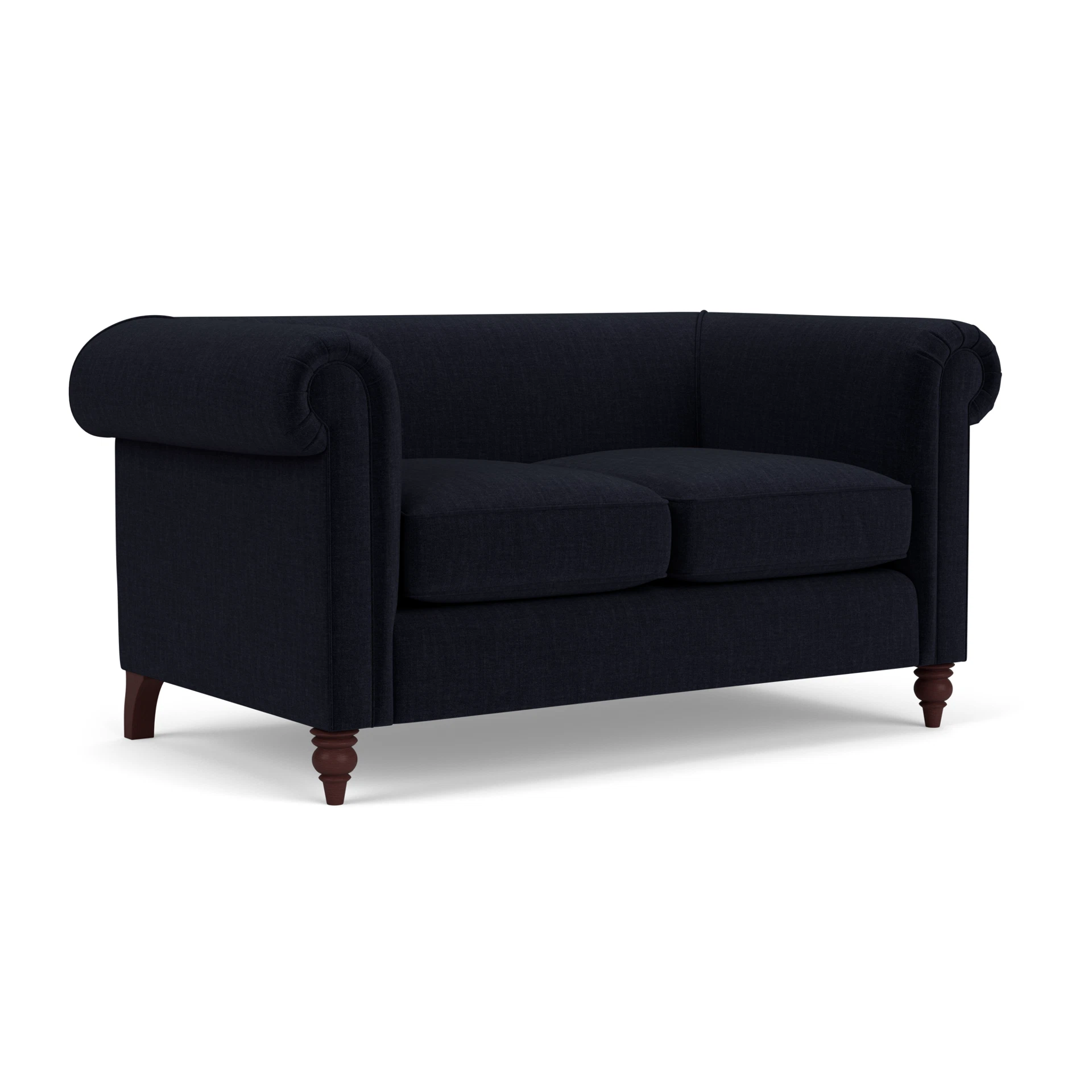 Rayner 2 Seater Sofa in Eco Chenille - Ink with Light legs