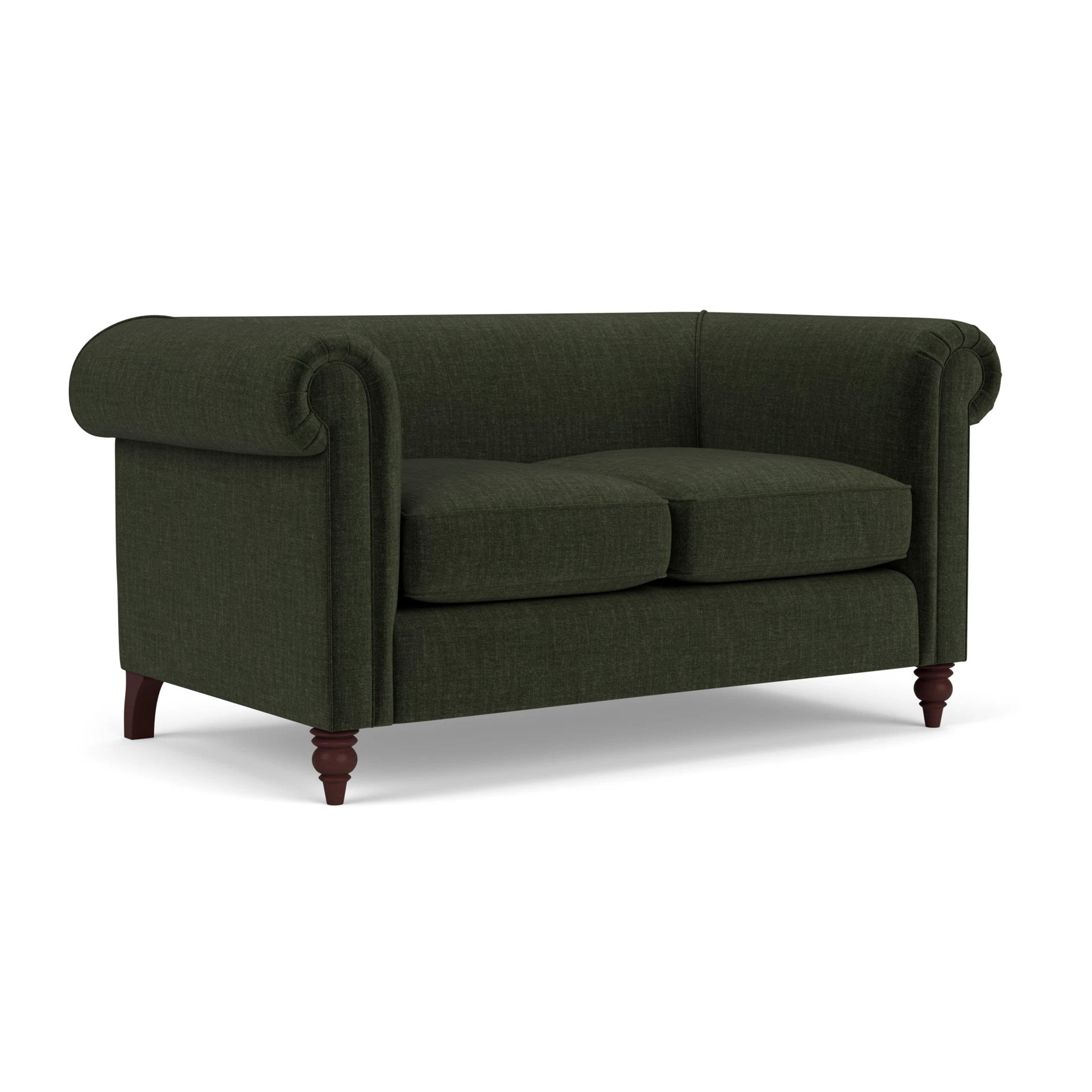 Rayner 2 Seater Sofa in Eco Chenille - Moss with Light legs