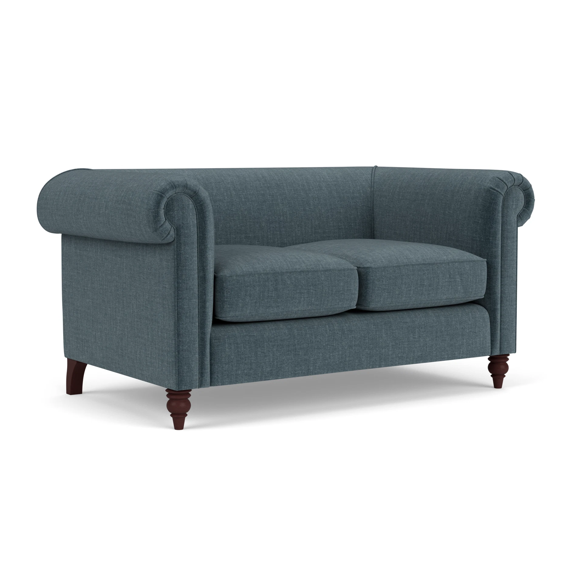Rayner 2 Seater Sofa in Eco Chenille - Teal with Light legs