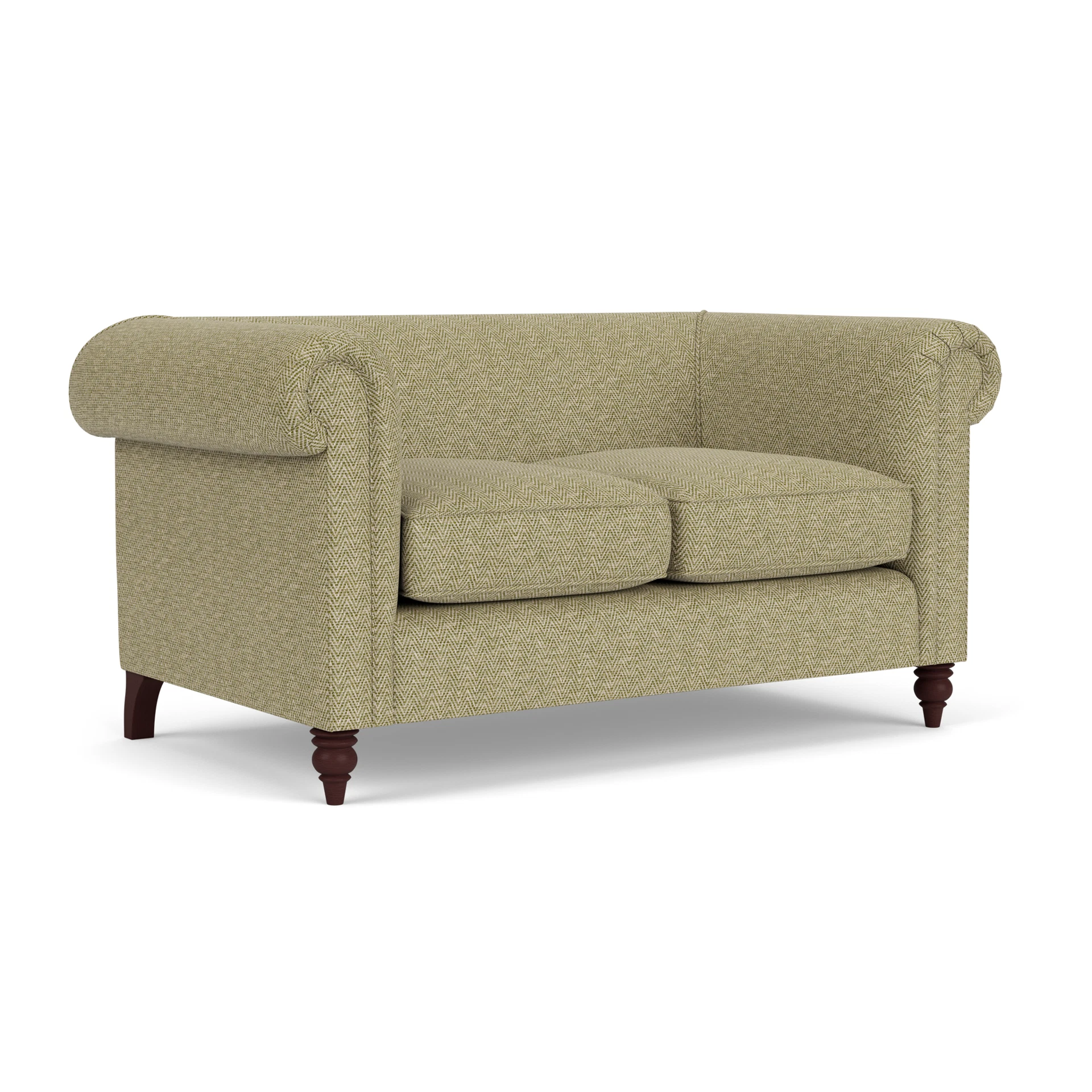 Rayner 2 Seater Sofa in Herringbone Weave - Apple with Light legs