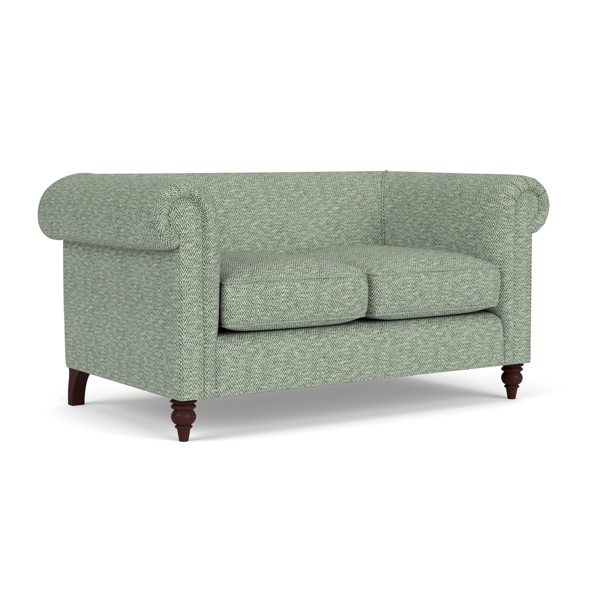 Rayner 2 Seater Sofa in Herringbone Weave - Lake with Light legs