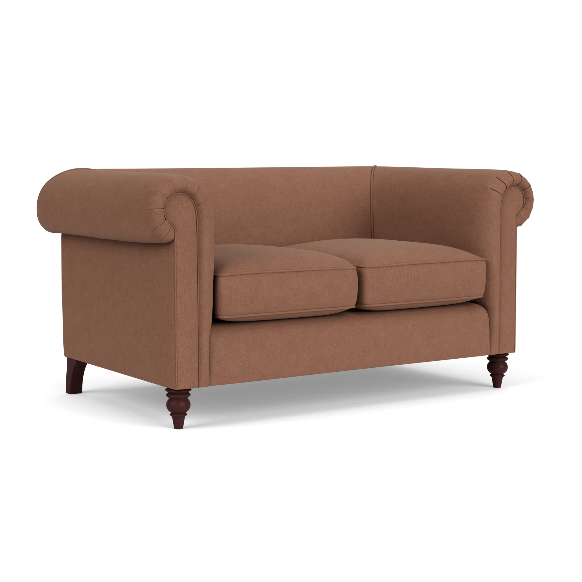 Rayner 2 Seater Sofa in House Linen Mix - Dusky Blush with Light legs