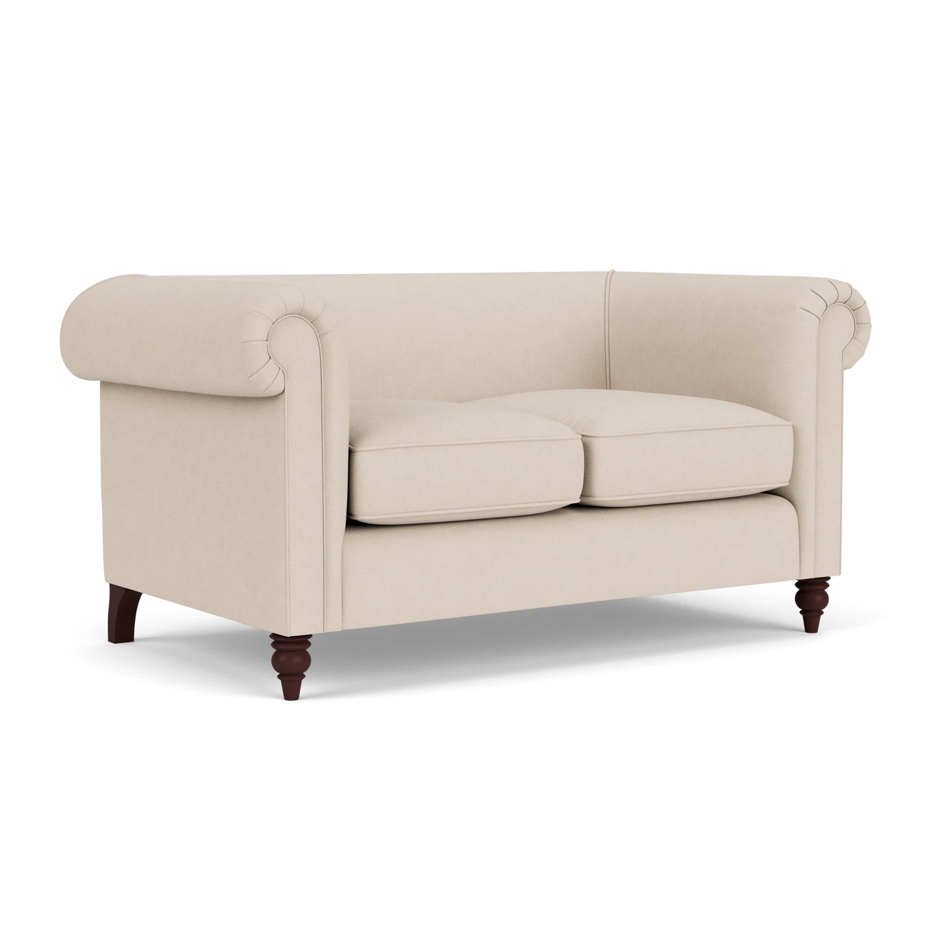 Rayner 2 Seater Sofa in House Linen Mix - Lily White with Light legs