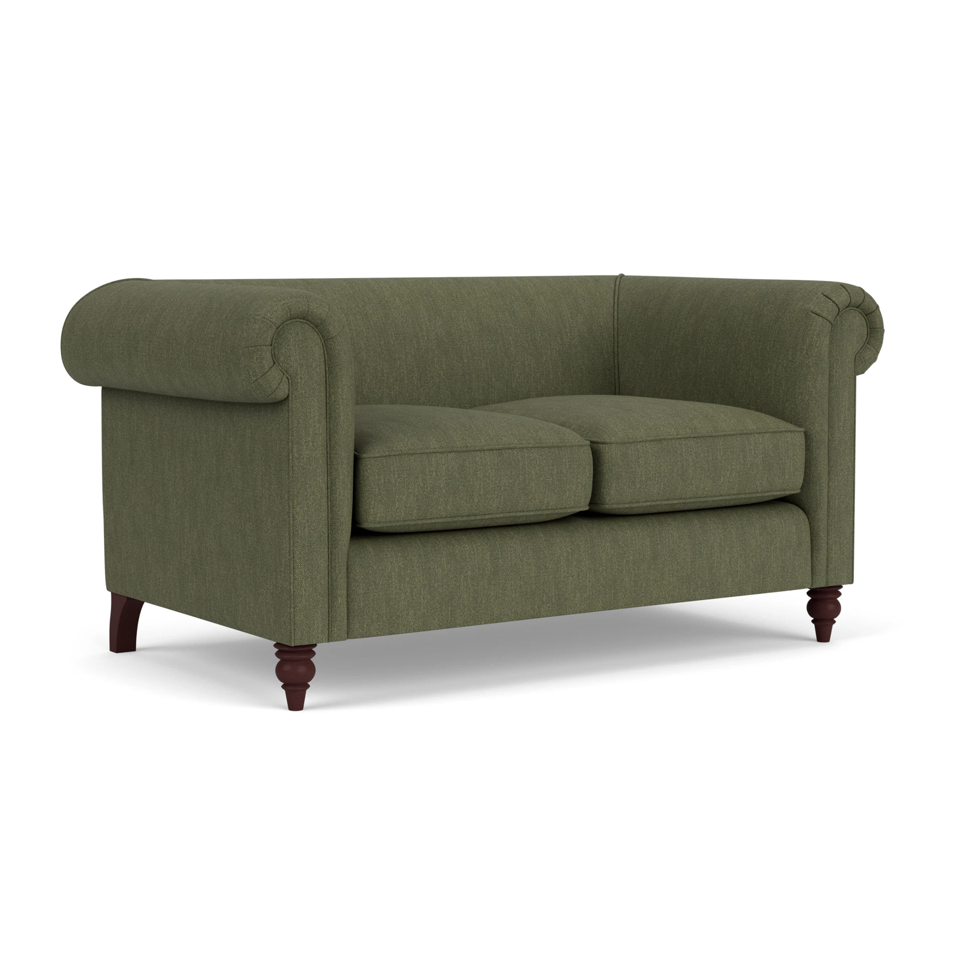 Rayner 2 Seater Sofa in Luxury Italian Linen - Fern with Light legs