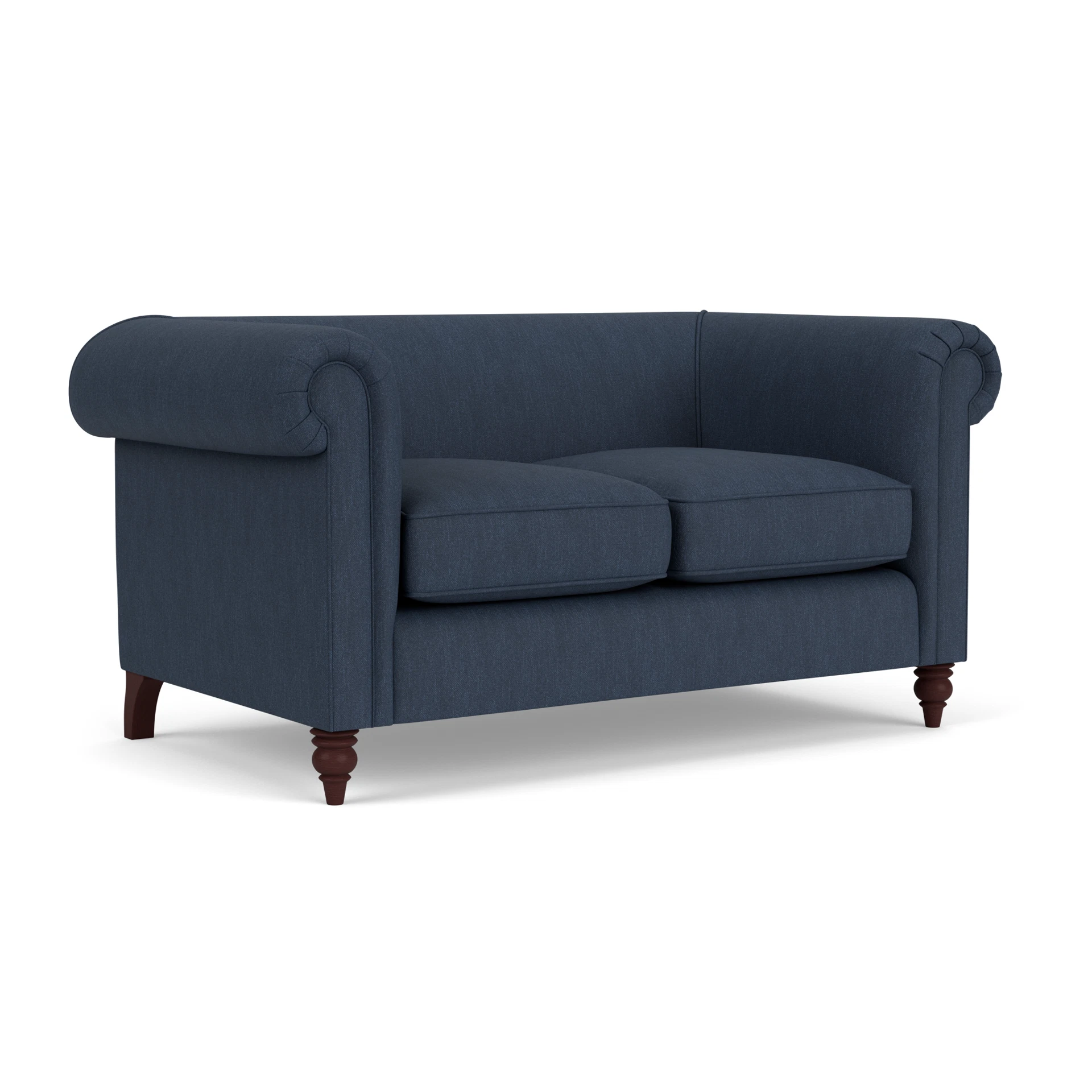 Rayner 2 Seater Sofa in Luxury Italian Linen - Indigo with Light legs