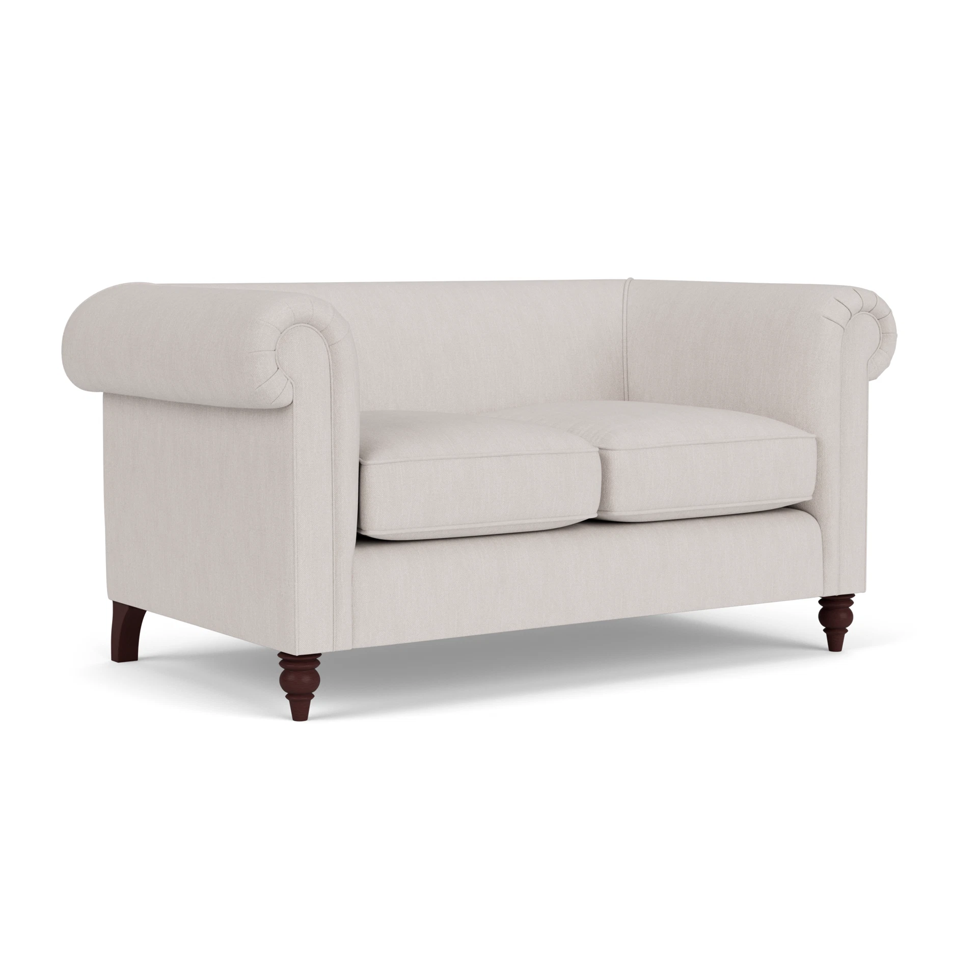 Rayner 2 Seater Sofa in Luxury Italian Linen - Soft White with Light legs