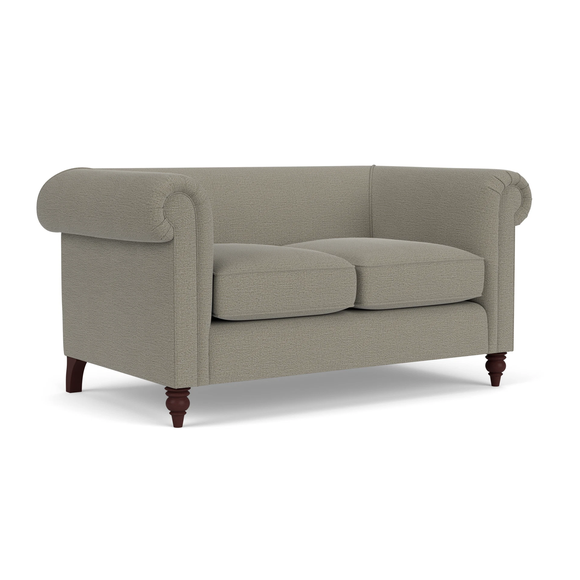 Rayner 2 Seater Sofa in Rustic Weave - Flax with Light legs