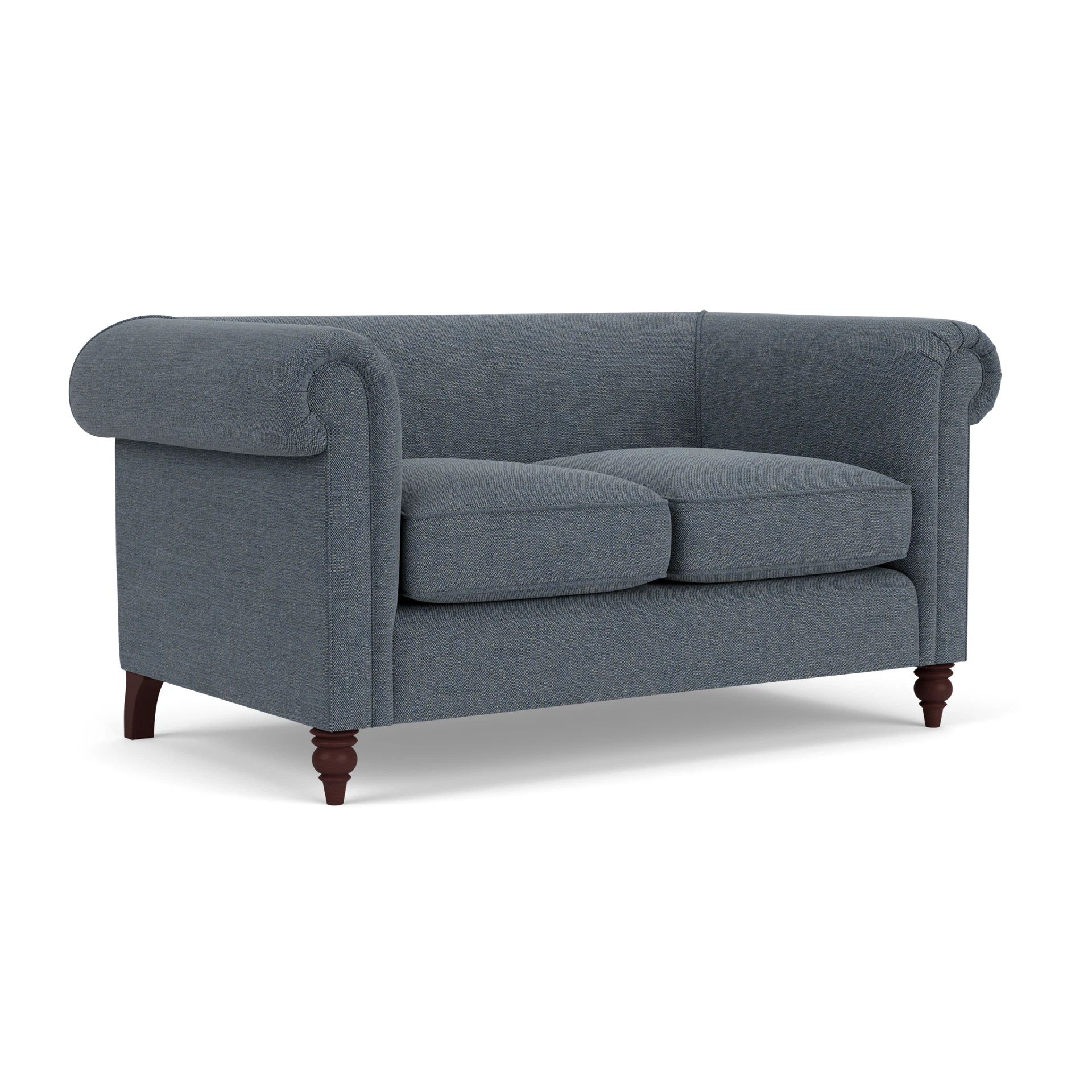 Rayner 2 Seater Sofa in Rustic Weave - Indigo with Light legs