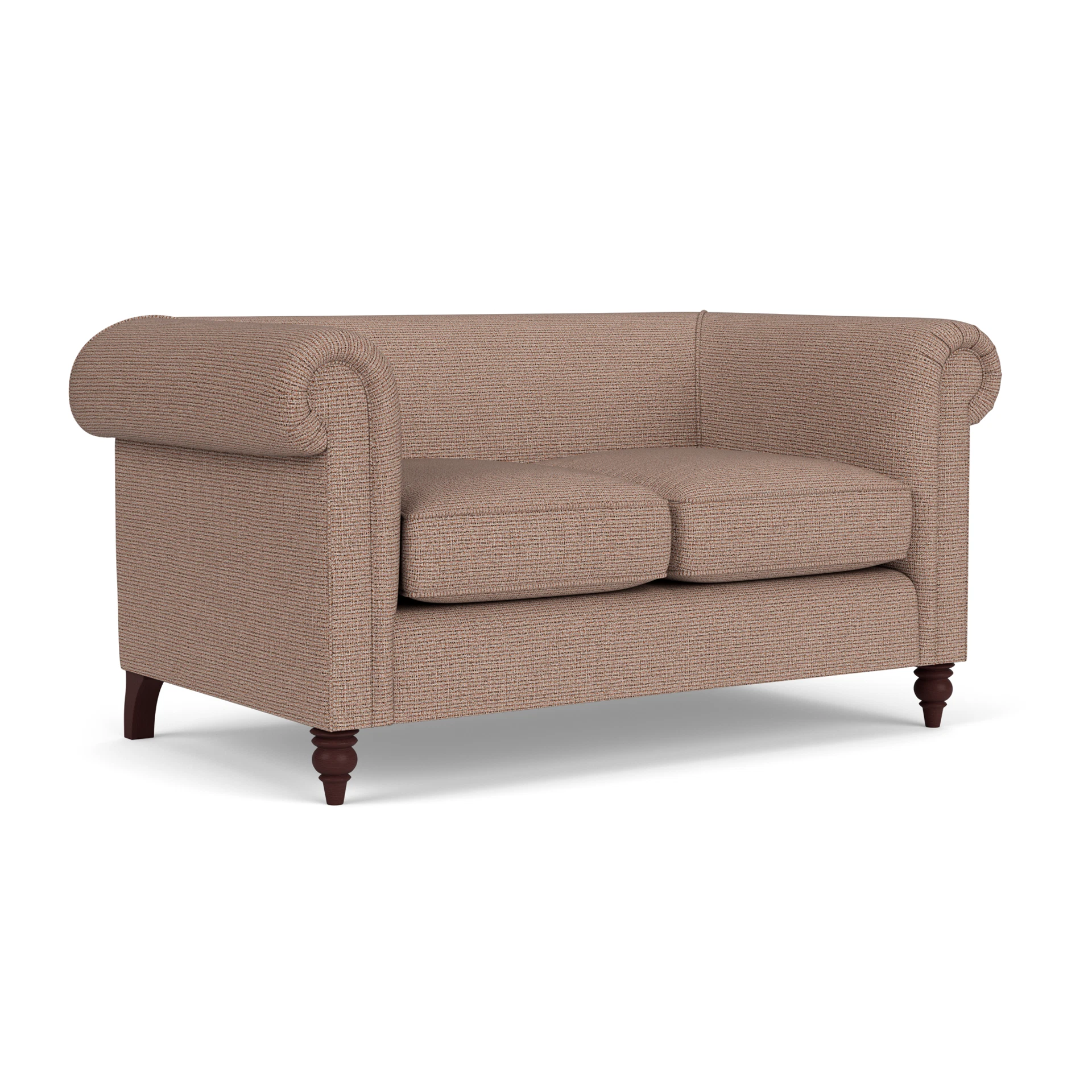 Rayner 2 Seater Sofa in Textured Weave - Autumn Mix with Light legs