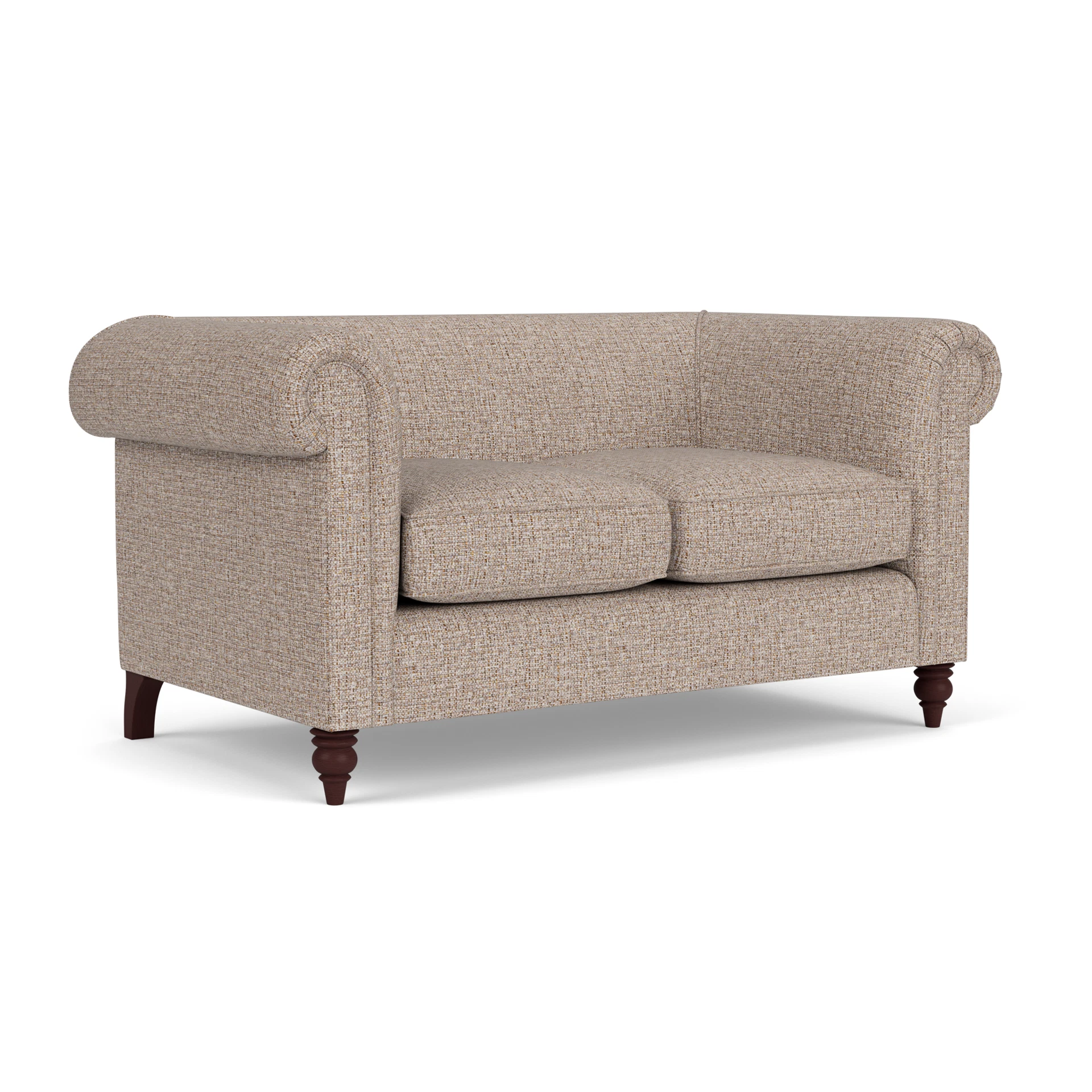 Rayner 2 Seater Sofa in Textured Weave - Natural Mix with Light legs