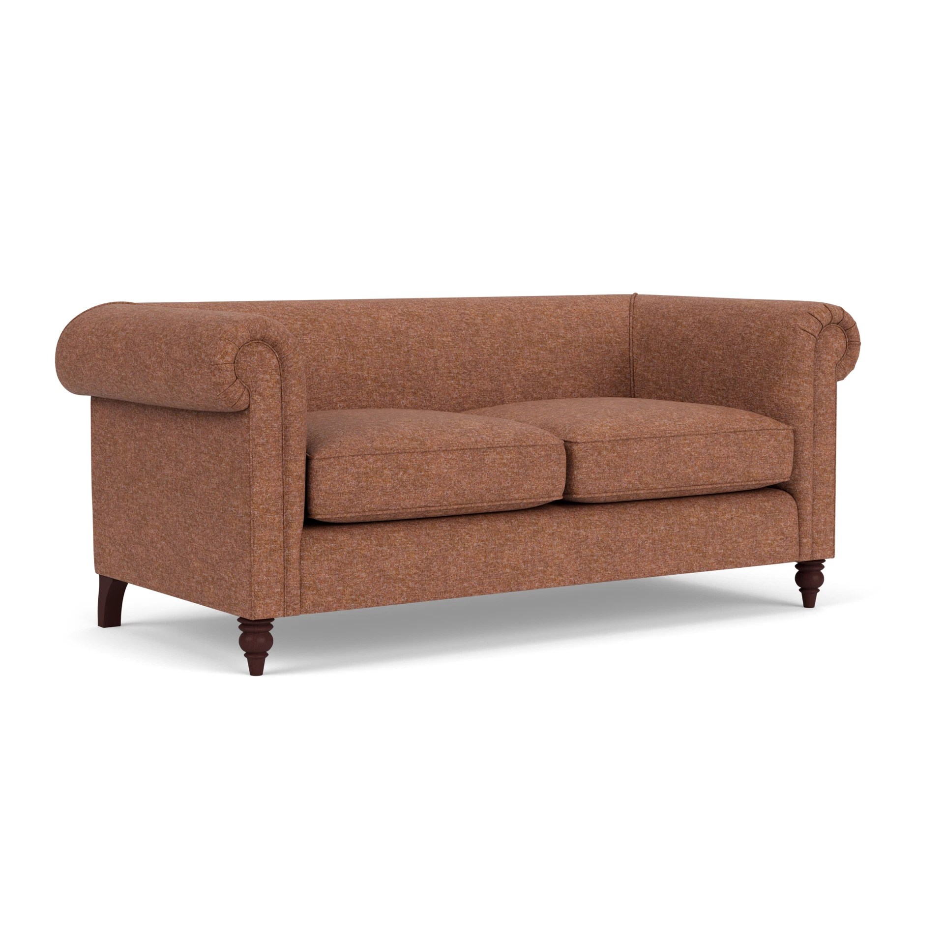 Rayner 3 Seater Sofa in Aquaclean Oxford - Brick Marl with Light legs