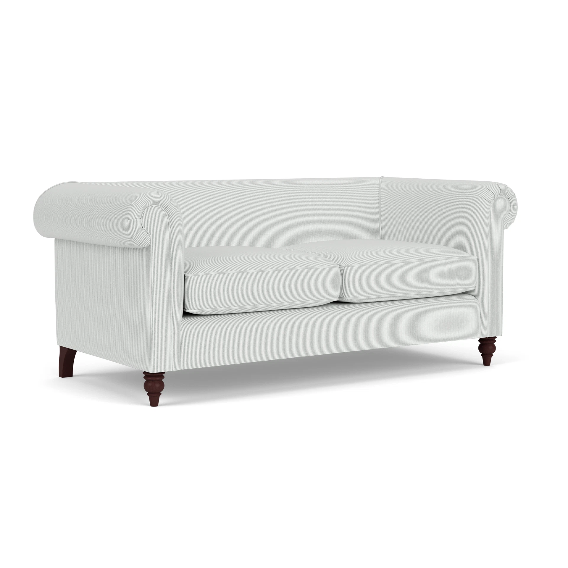 Rayner 3 Seater Sofa in Broadway Stripe - Duck Egg with Light legs