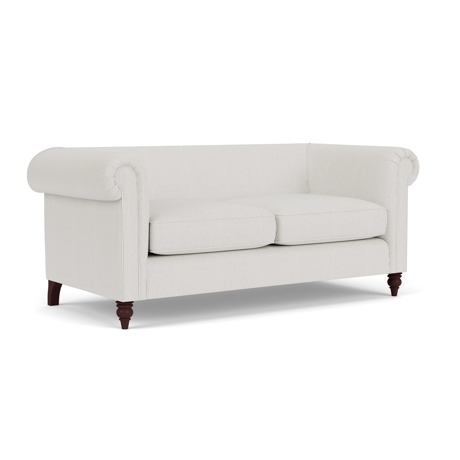 Rayner 3 Seater Sofa in Broadway Stripe - Grey with Light legs