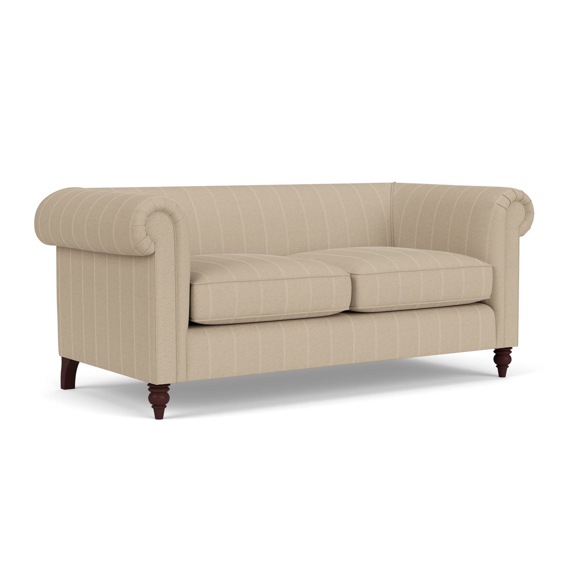 Rayner 3 Seater Sofa in Compton Stripe - Natural with Light legs