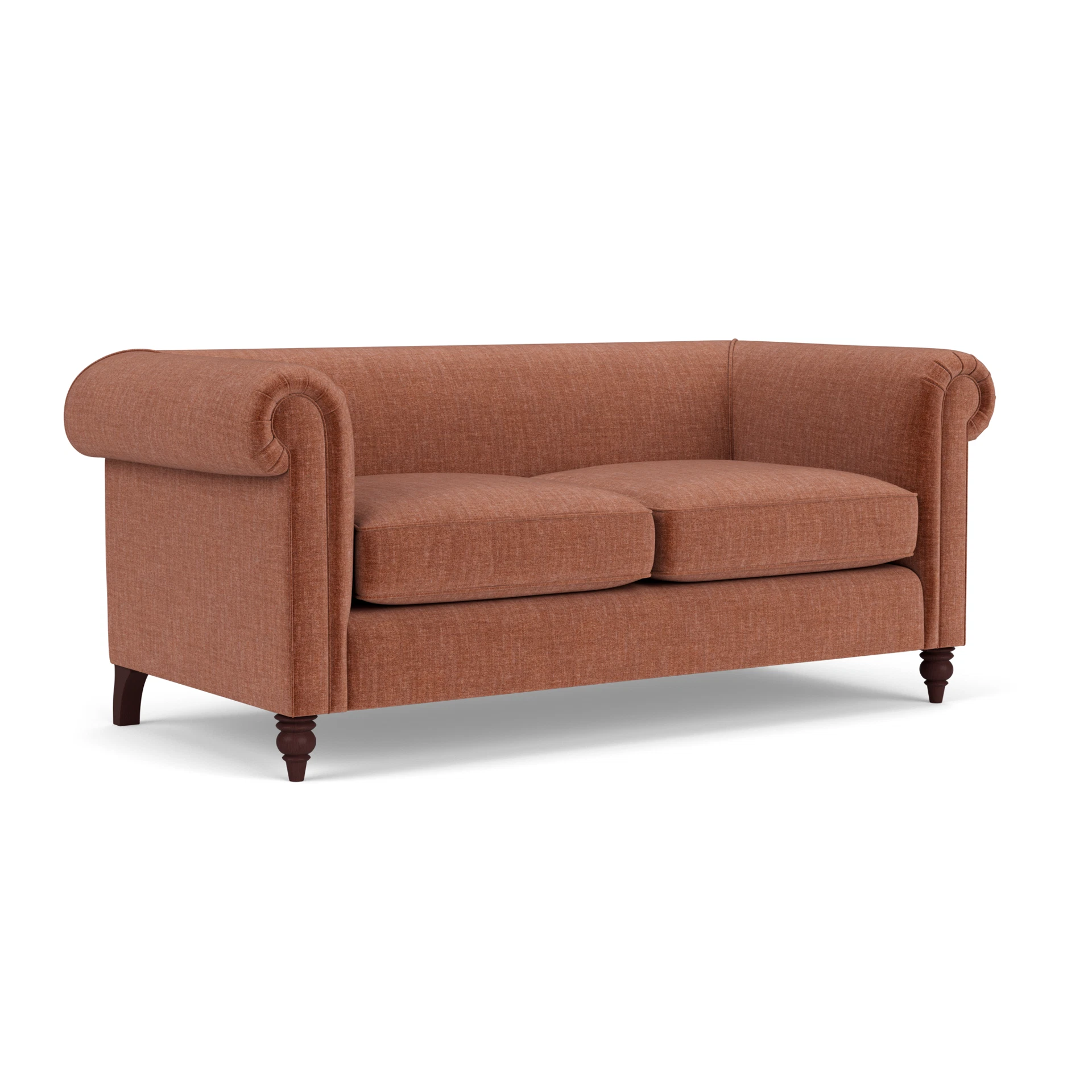 Rayner 3 Seater Sofa in Eco Chenille - Cinnamon with Light legs