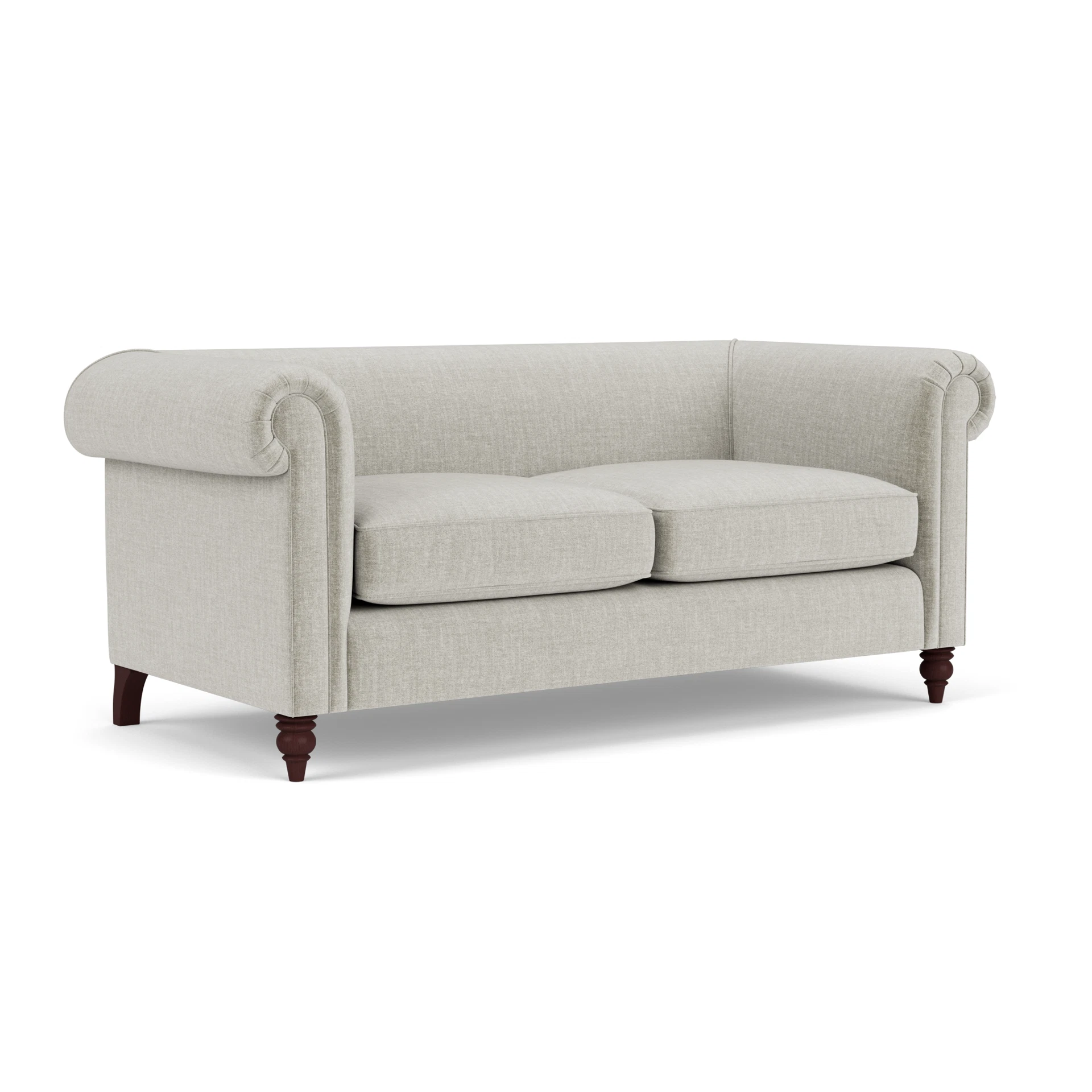 Rayner 3 Seater Sofa in Eco Chenille - Grey Mist with Light legs