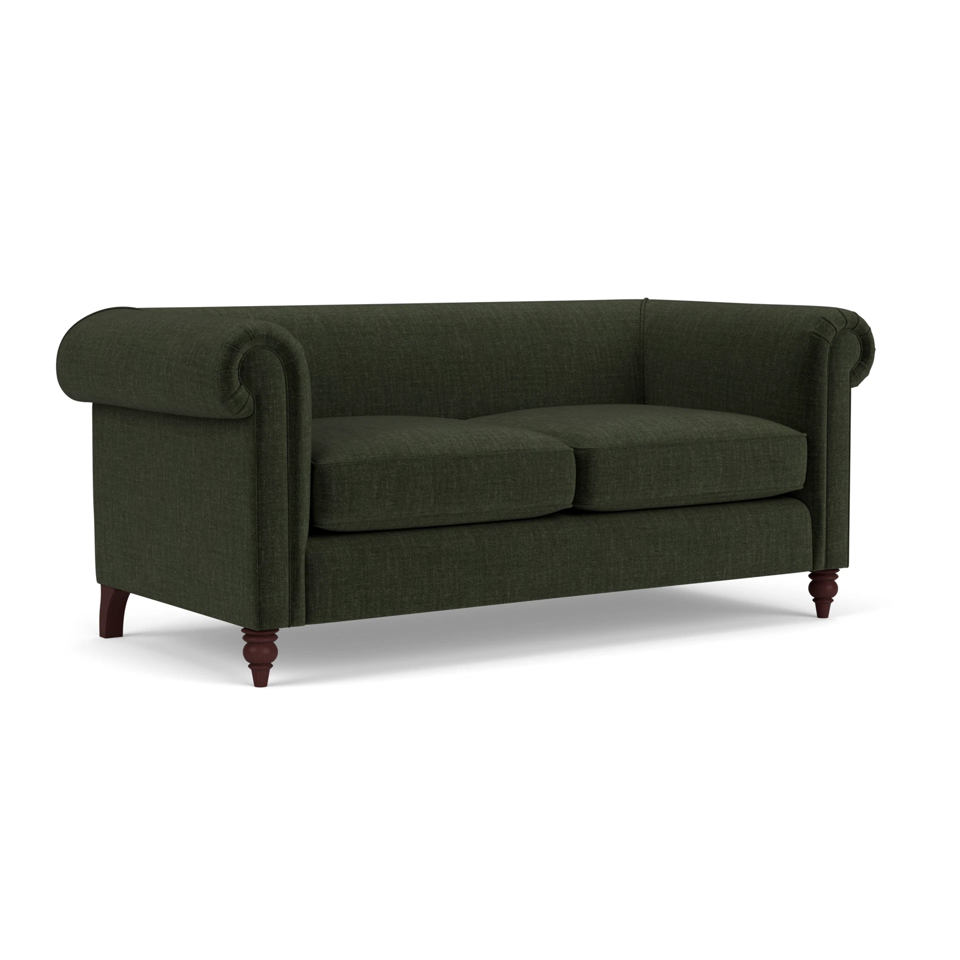 Rayner 3 Seater Sofa in Eco Chenille - Moss with Light legs