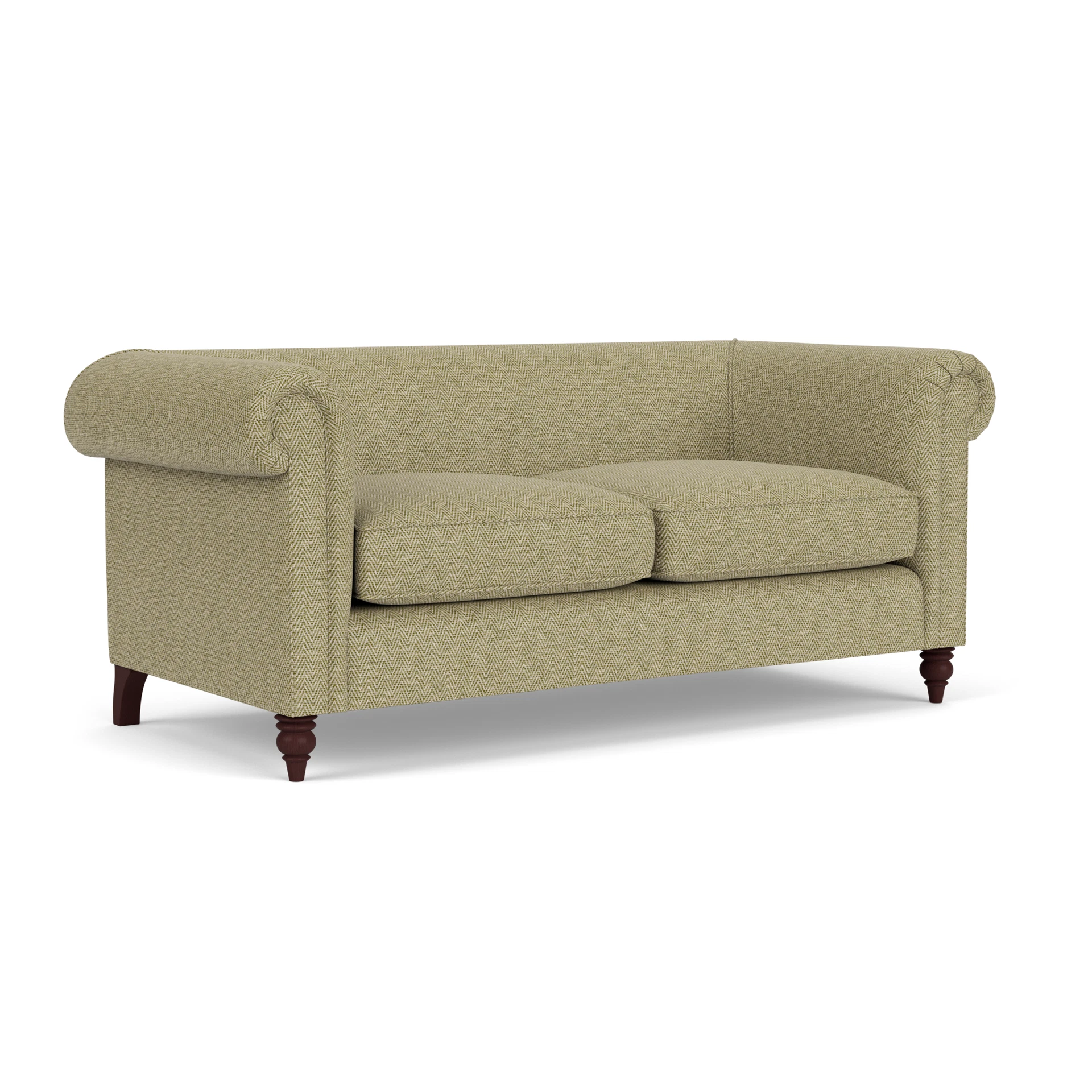Rayner 3 Seater Sofa in Herringbone Weave - Apple with Light legs