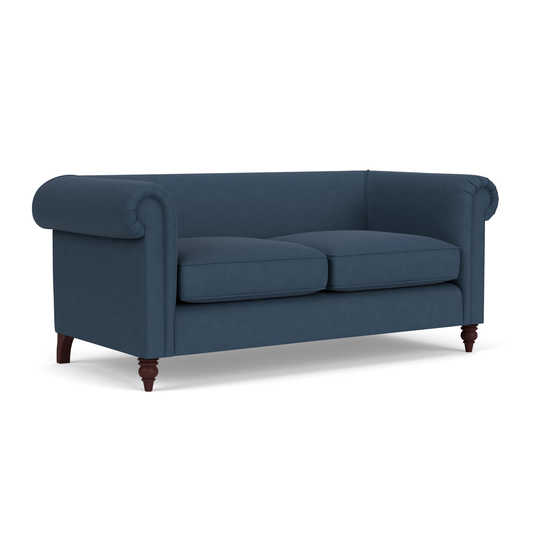 Rayner 3 Seater Sofa in House Linen Mix - Indigo with Light legs