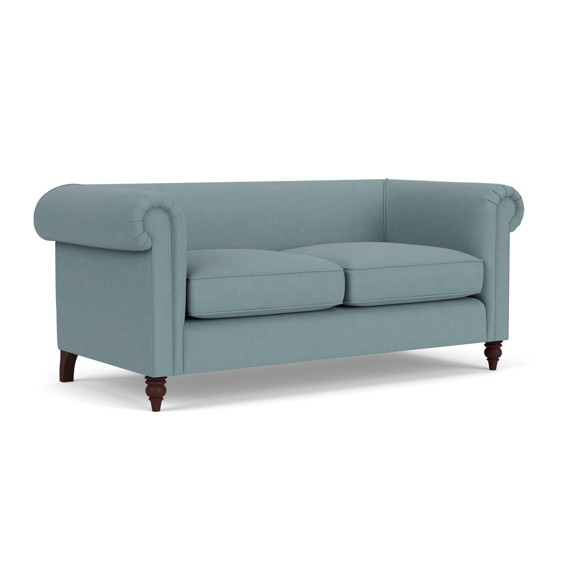 Rayner 3 Seater Sofa in House Linen Mix - Sky Blue with Light legs