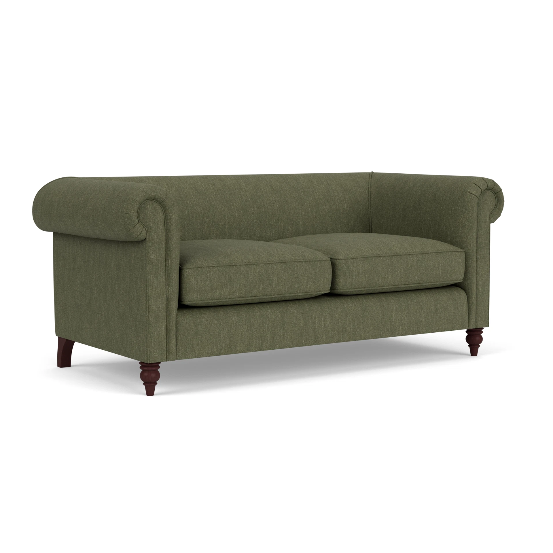 Rayner 3 Seater Sofa in Luxury Italian Linen - Fern with Light legs