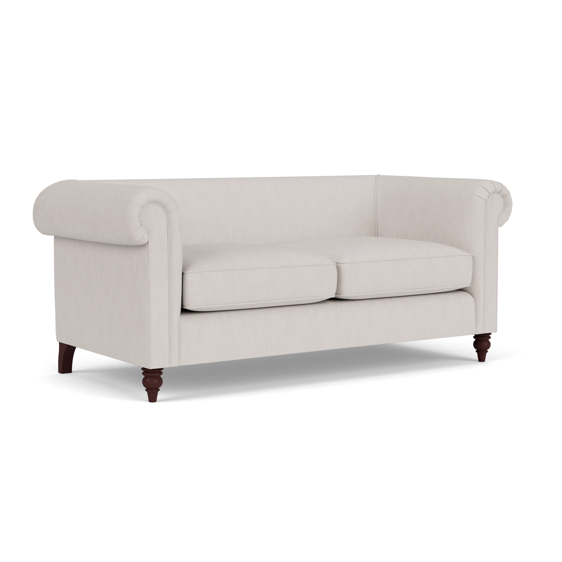 Rayner 3 Seater Sofa in Luxury Italian Linen - Soft White with Light legs