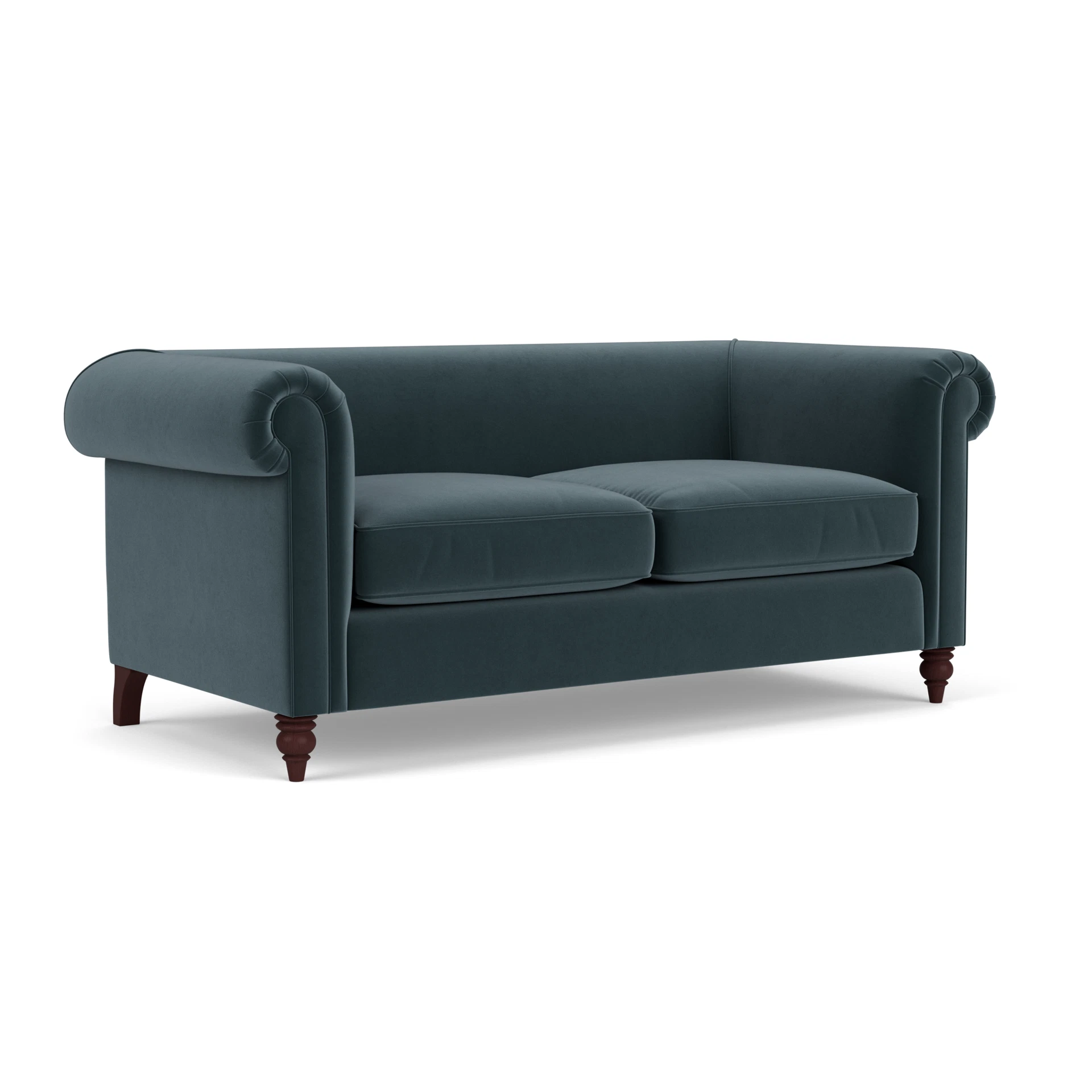 Rayner 3 Seater Sofa in Matt Velvet - Night Sky with Light legs