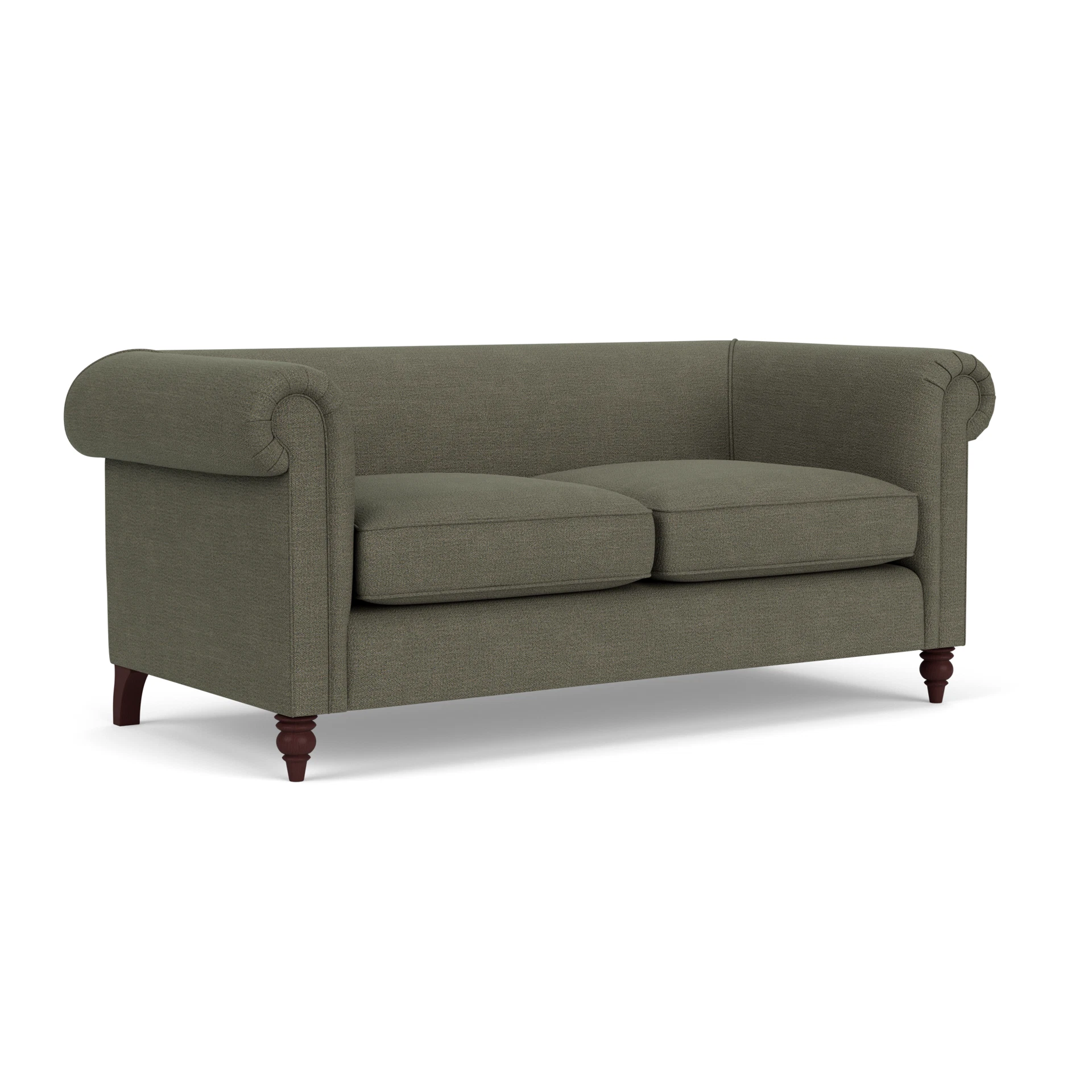 Rayner 3 Seater Sofa in Rustic Weave - Deep Forest with Light legs