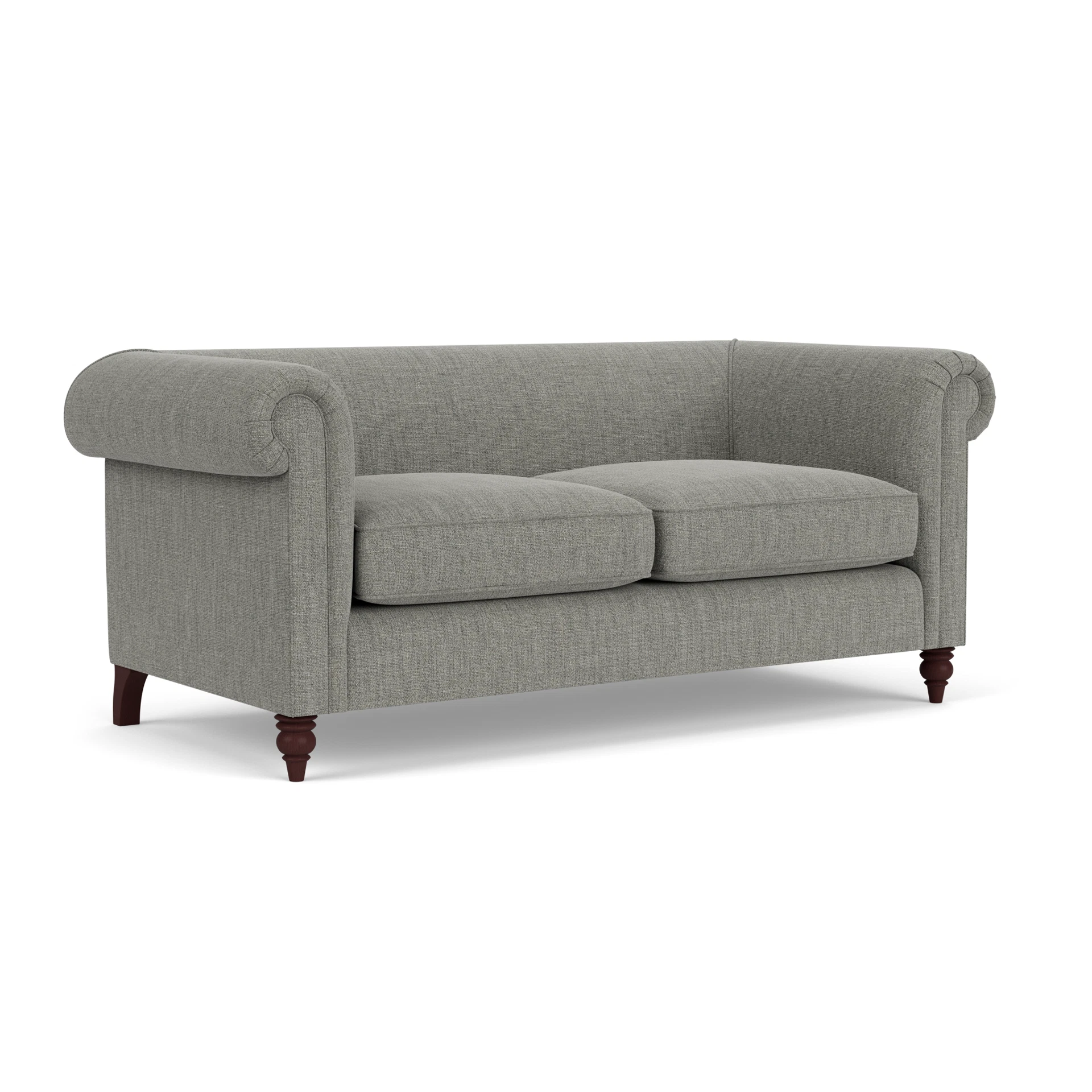 Rayner 3 Seater Sofa in Rustic Weave - Grey Marl with Light legs