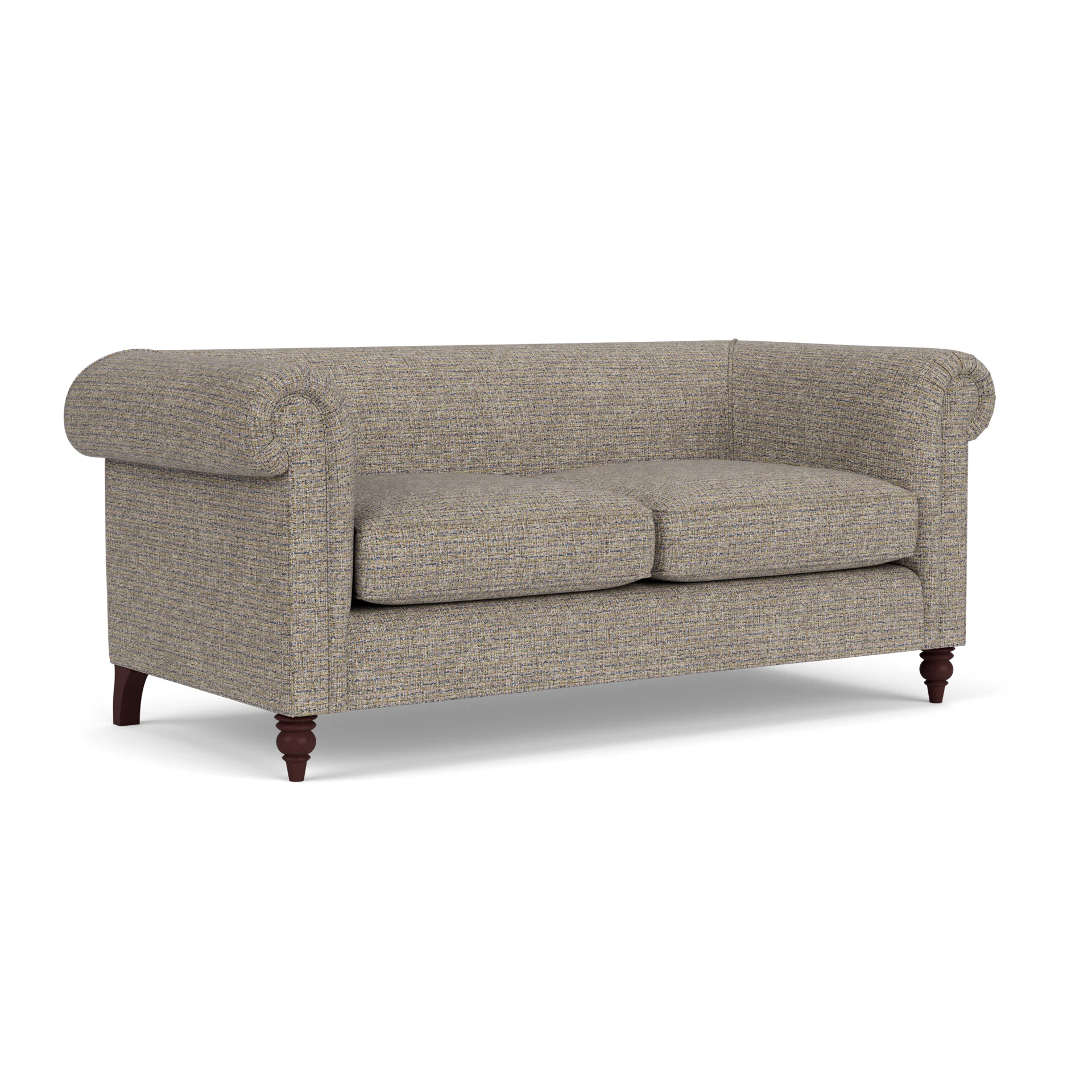 Rayner 3 Seater Sofa in Textured Weave - Shoreline Mix with Light legs