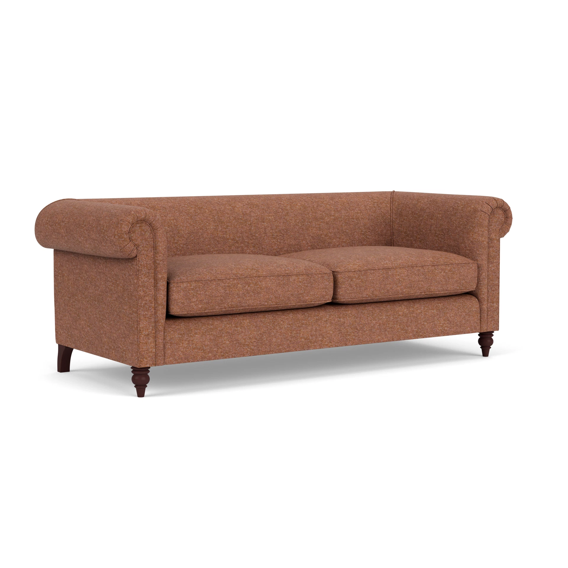 Rayner 4 Seater Sofa in Aquaclean Oxford - Brick Marl with Light legs