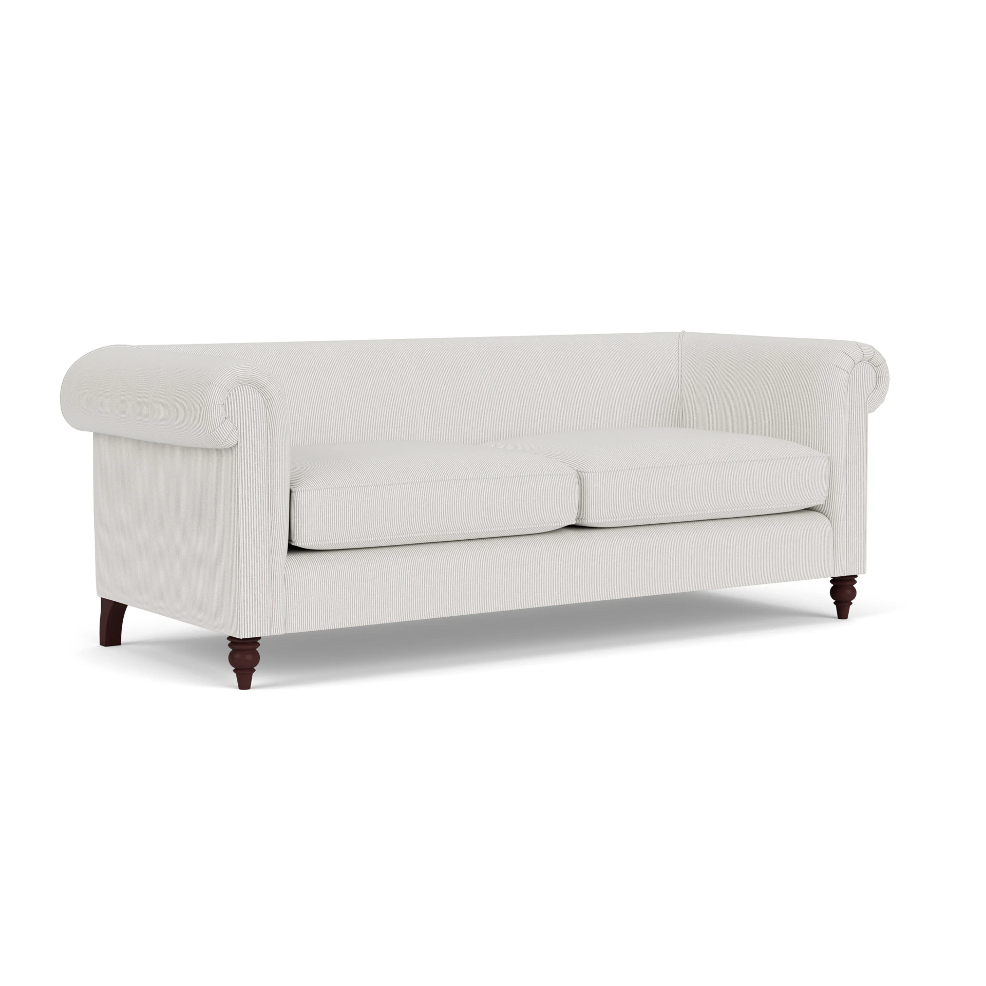 Rayner 4 Seater Sofa in Broadway Stripe - Grey with Light legs