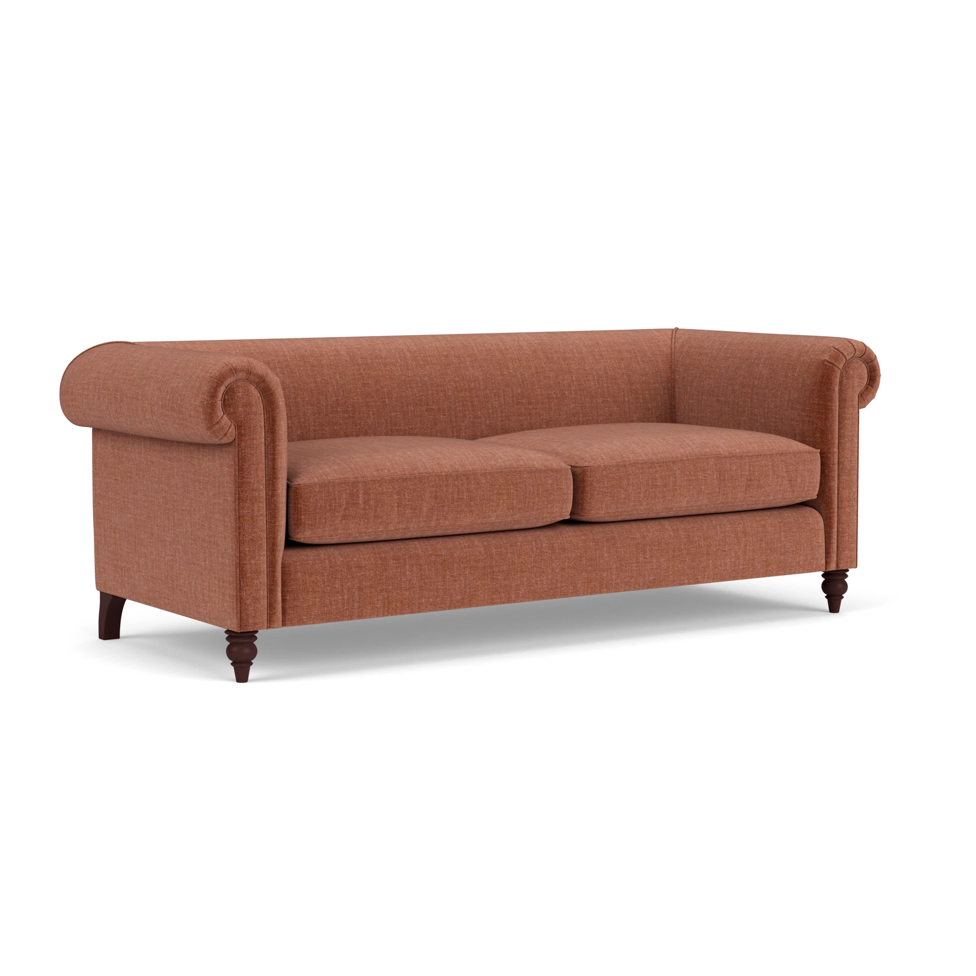 Rayner 4 Seater Sofa in Eco Chenille - Cinnamon with Light legs