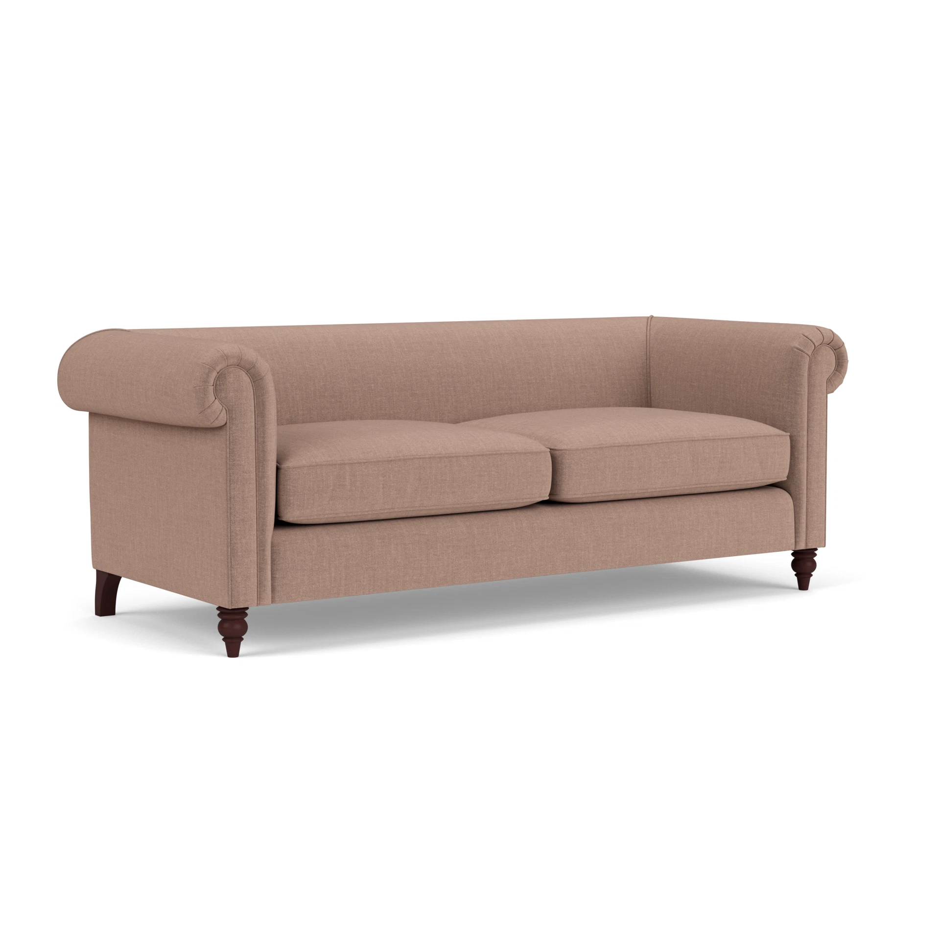 Rayner 4 Seater Sofa in Eco Chenille - Dusky Rose with Light legs