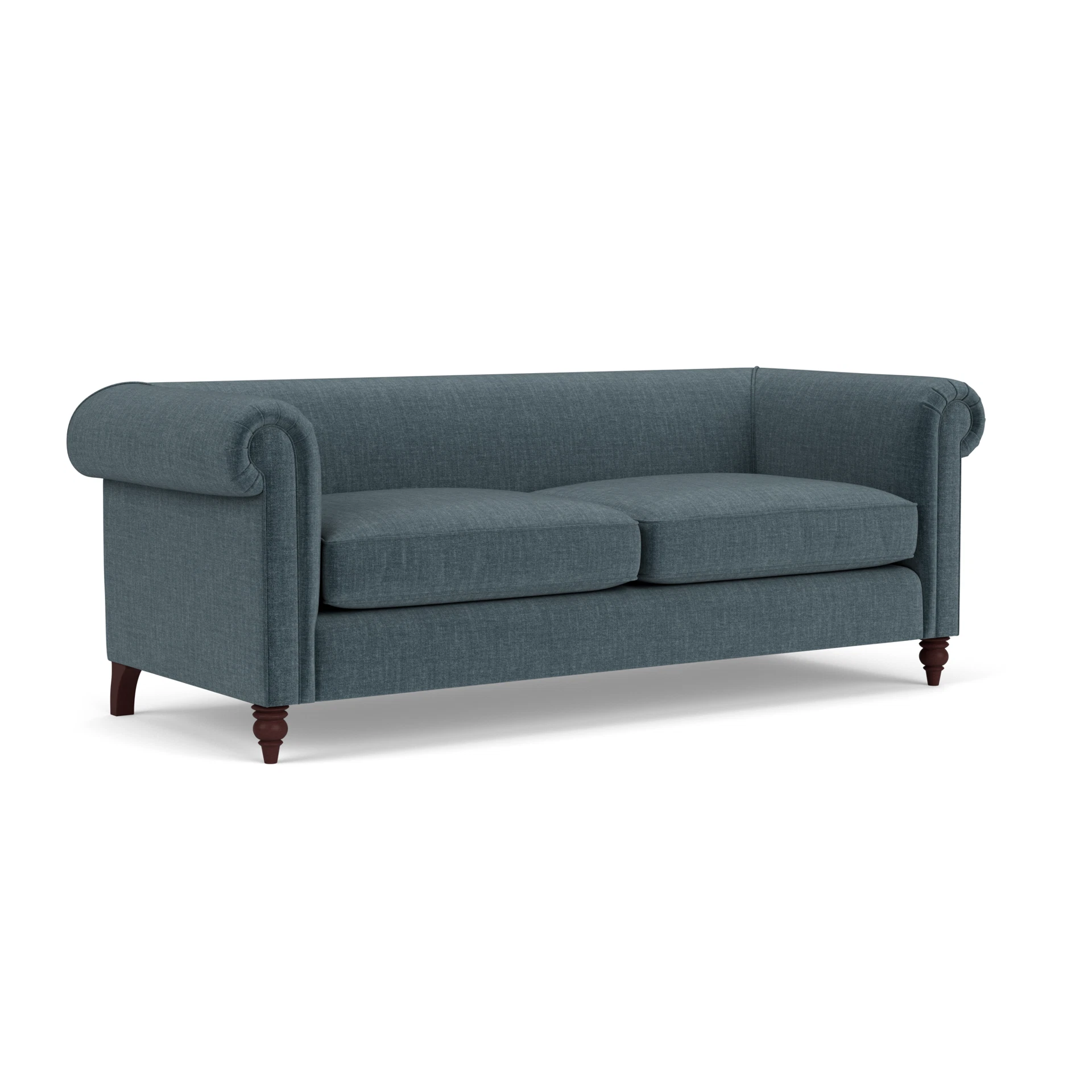 Rayner 4 Seater Sofa in Eco Chenille - Teal with Light legs